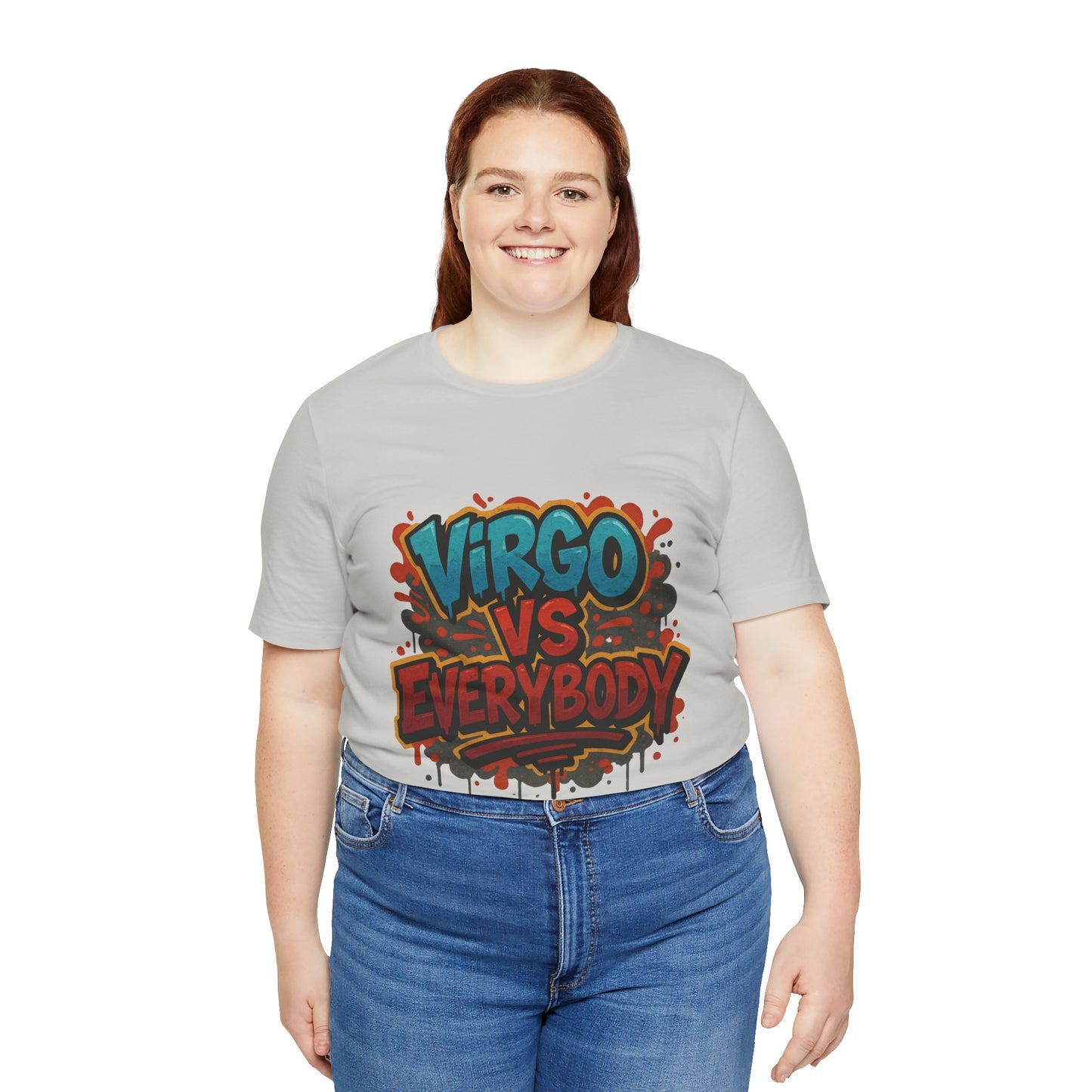 Virgo vs Everybody Graphic Tee, Unisex Zodiac T-Shirt, Astrology Gift, Birthday Apparel, Trendy Casual Wear