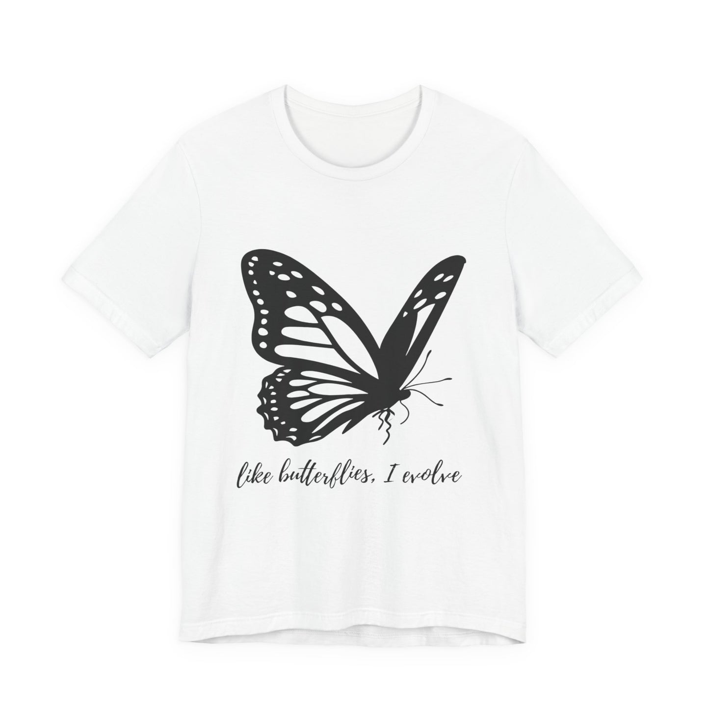 Butterfly Evolution Tee | Unisex Short Sleeve Shirt, Inspirational T-Shirt, Gift for Nature Lovers, Self-Discovery Apparel, Casual Wear