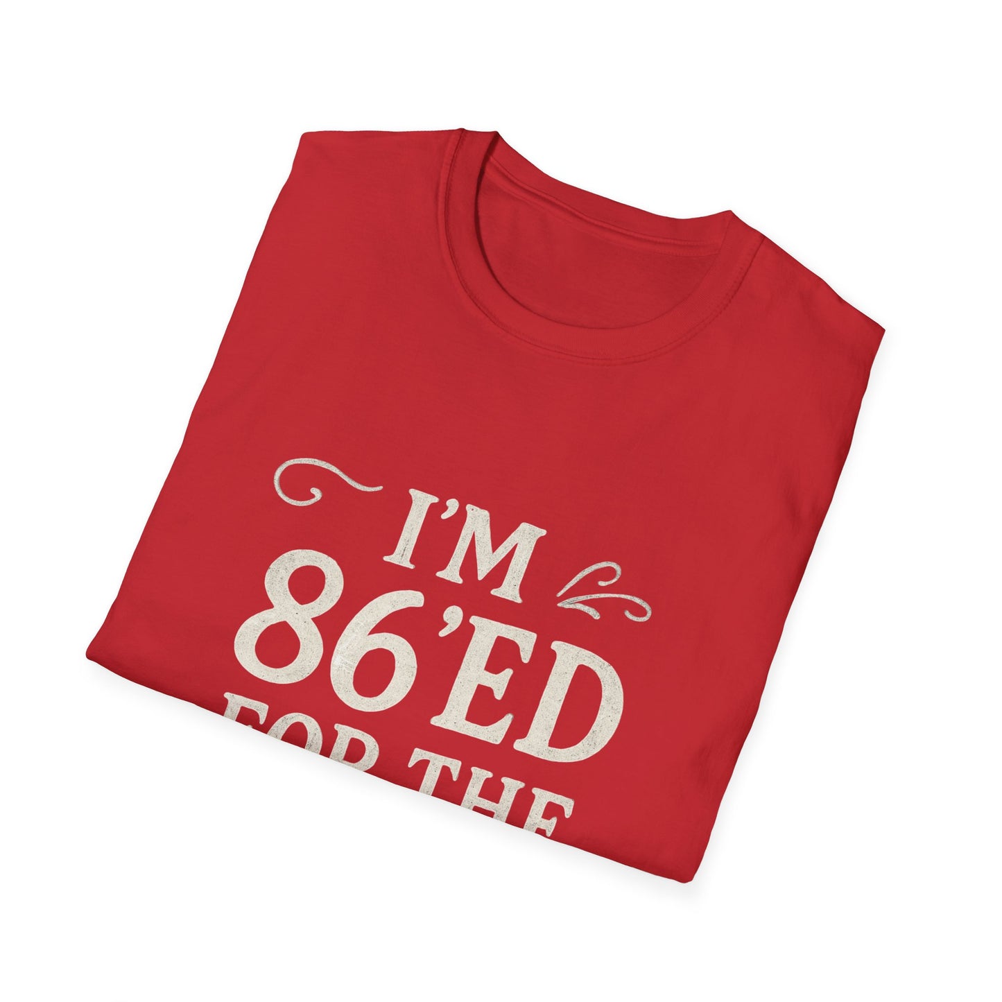 Fun 86'ed for the Day Unisex T-Shirt, Casual Tee, Gift for Birthday, Humor Shirt, Trendy Apparel, Party Wear