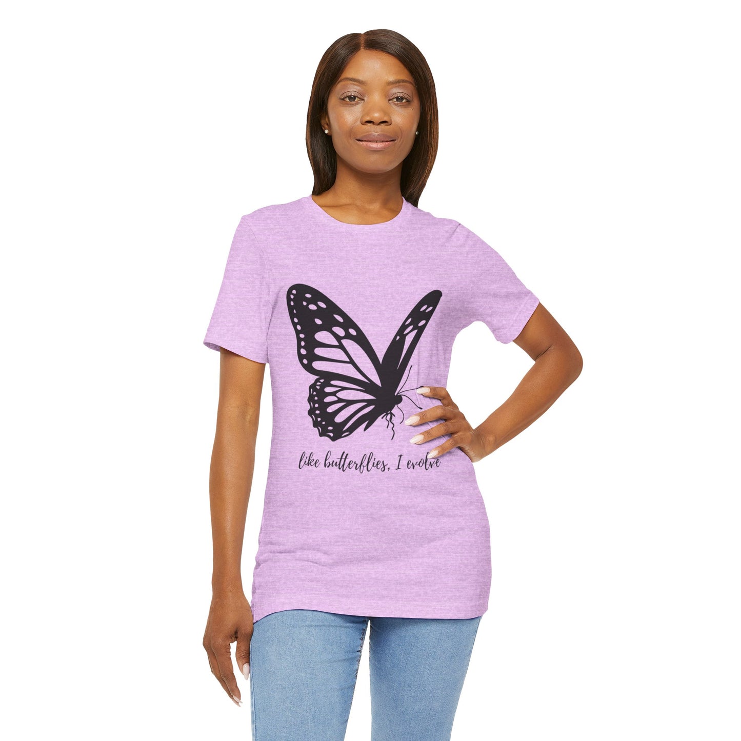 Butterfly Evolution Tee | Unisex Short Sleeve Shirt, Inspirational T-Shirt, Gift for Nature Lovers, Self-Discovery Apparel, Casual Wear