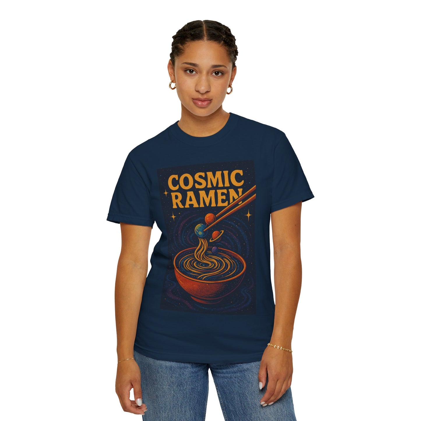 Cosmic Ramen T-Shirt, Unisex Graphic Tee for Food Lovers, Perfect Gift for Foodies, Casual Wear for Ramen Lovers