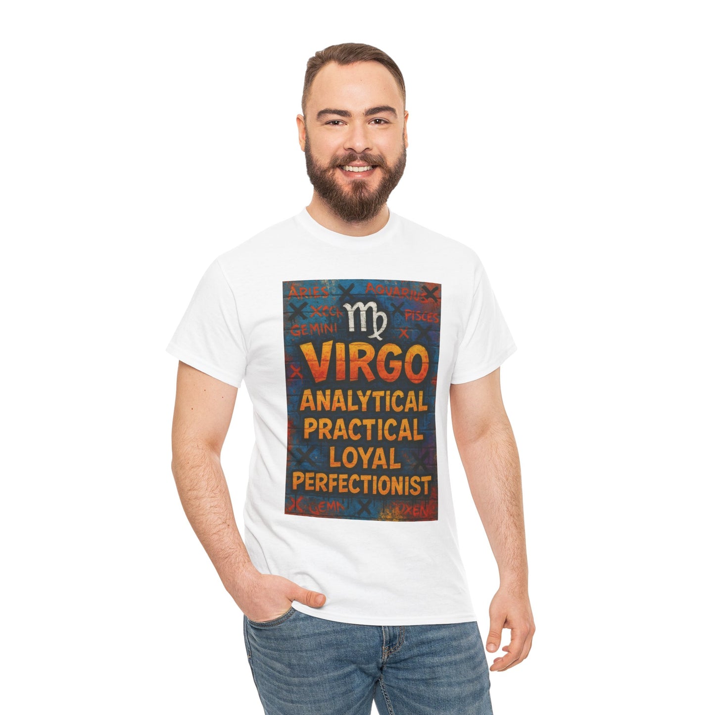 Virgo Sign Unisex Heavy Cotton Tee, Astrology Shirt, Zodiac Tee, Birthday Gift, Casual Wear, Astro Lover Apparel