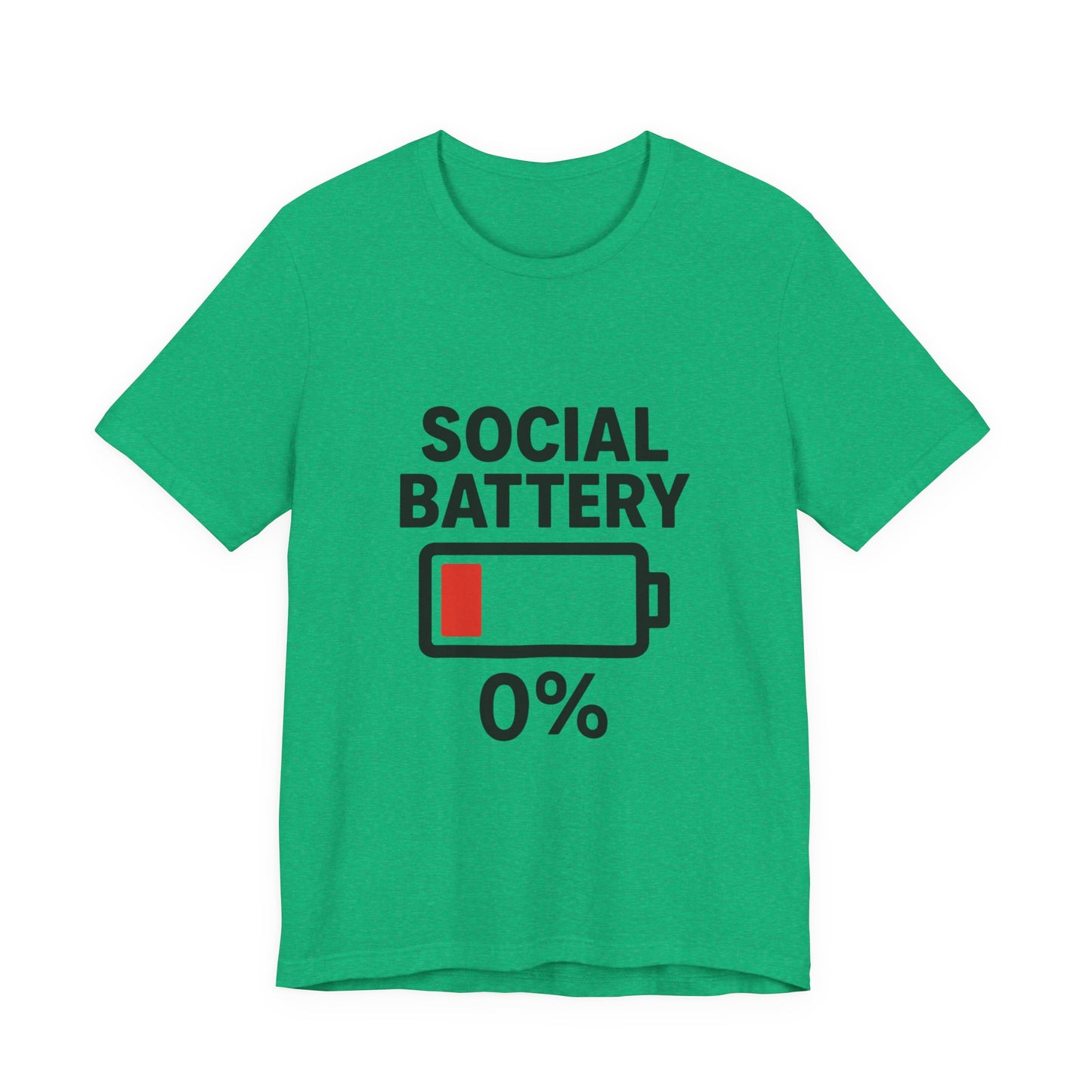 Social Battery Unisex Tee, Funny T-Shirt, Quirky Gift, Introvert Humor, Casual Wear, Relaxing Vibes