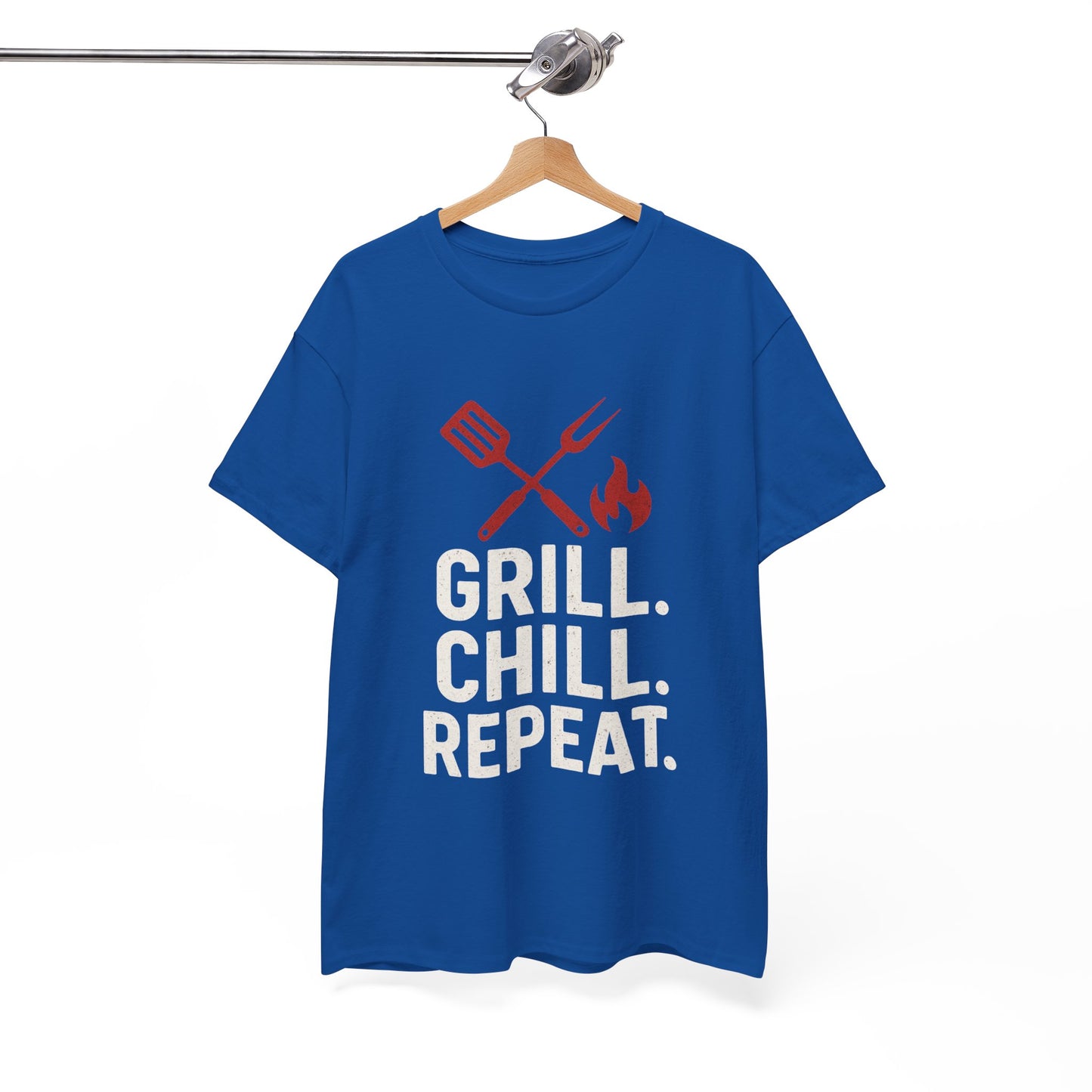 Grill Chill Repeat Tee | Summer BBQ Shirt, Unisex Cotton T-Shirt, Gift for Grill Lovers, Casual Summer Wear, Cookout Apparel