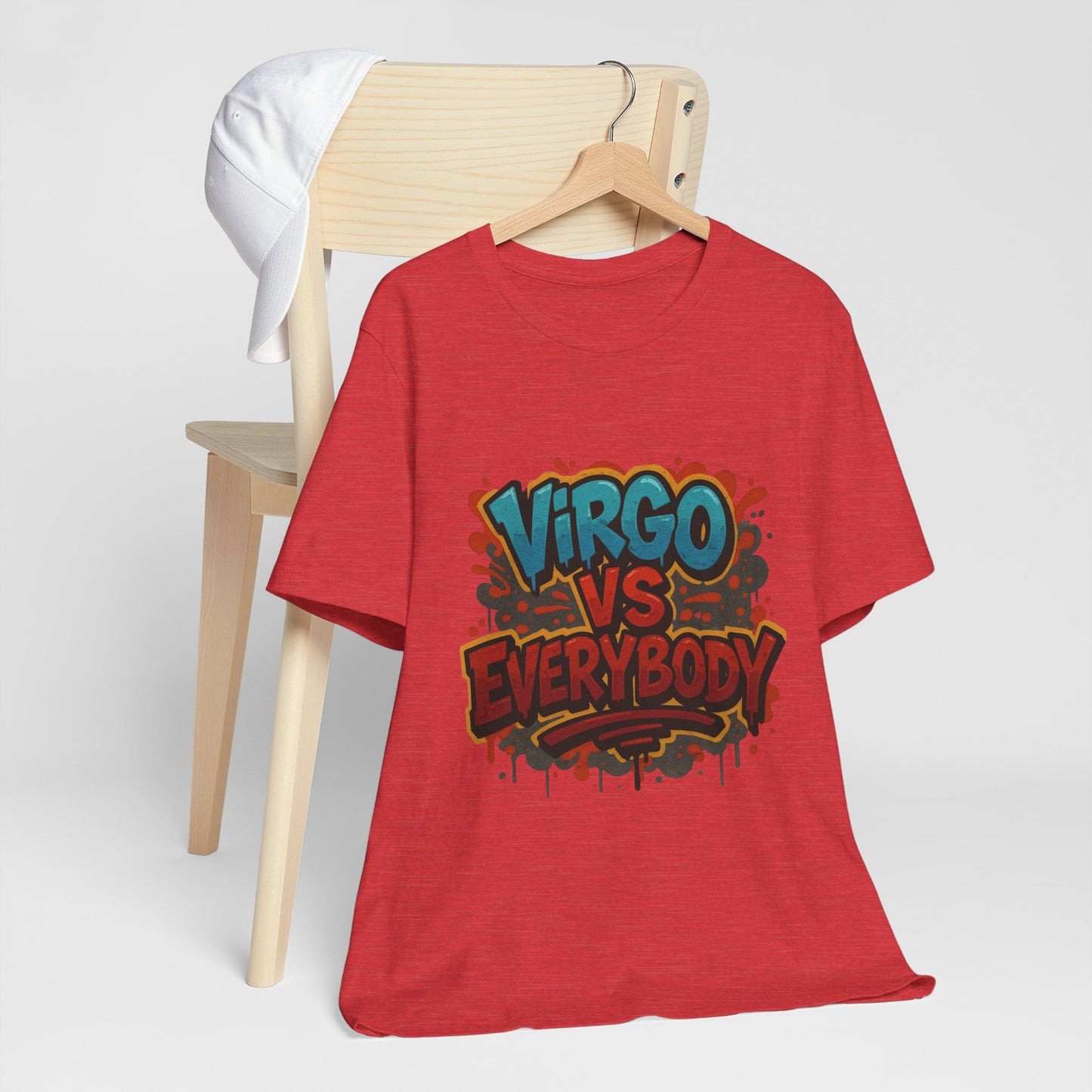 Virgo vs Everybody Graphic Tee, Unisex Zodiac T-Shirt, Astrology Gift, Birthday Apparel, Trendy Casual Wear