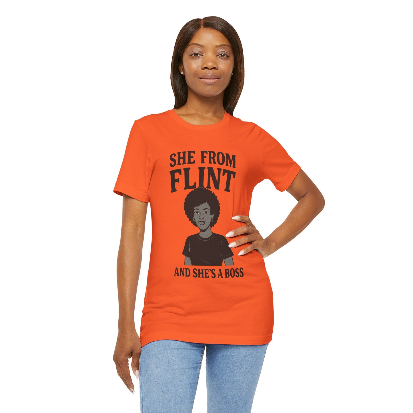 Flint Boss Tee, Inspirational Shirt, Gift for Women, Black History Month Apparel, Empowerment Top, Unisex Graphic Tee