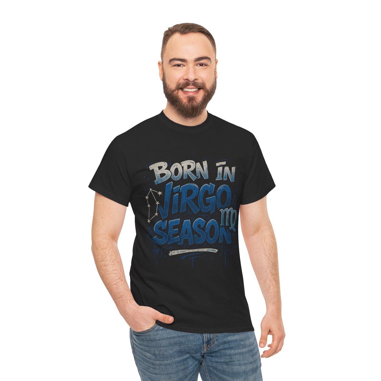 Virgo Season Unisex Heavy Cotton Tee - Astrology T-Shirt for Birthday Celebrations, Zodiac Lovers, Casual Wear, Gifts for Her, Gifts for Him