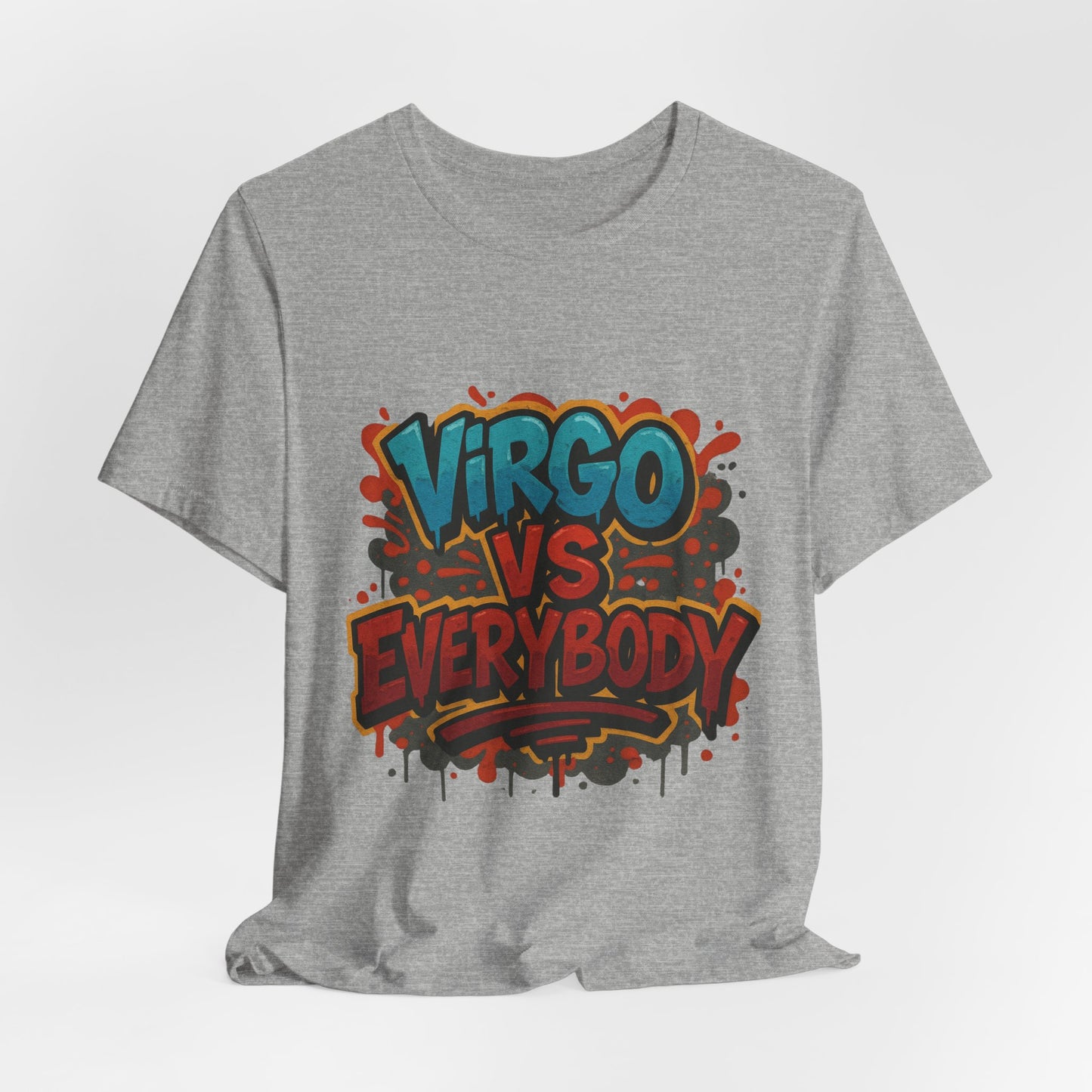 Virgo vs Everybody Graphic Tee, Unisex Zodiac T-Shirt, Astrology Gift, Birthday Apparel, Trendy Casual Wear