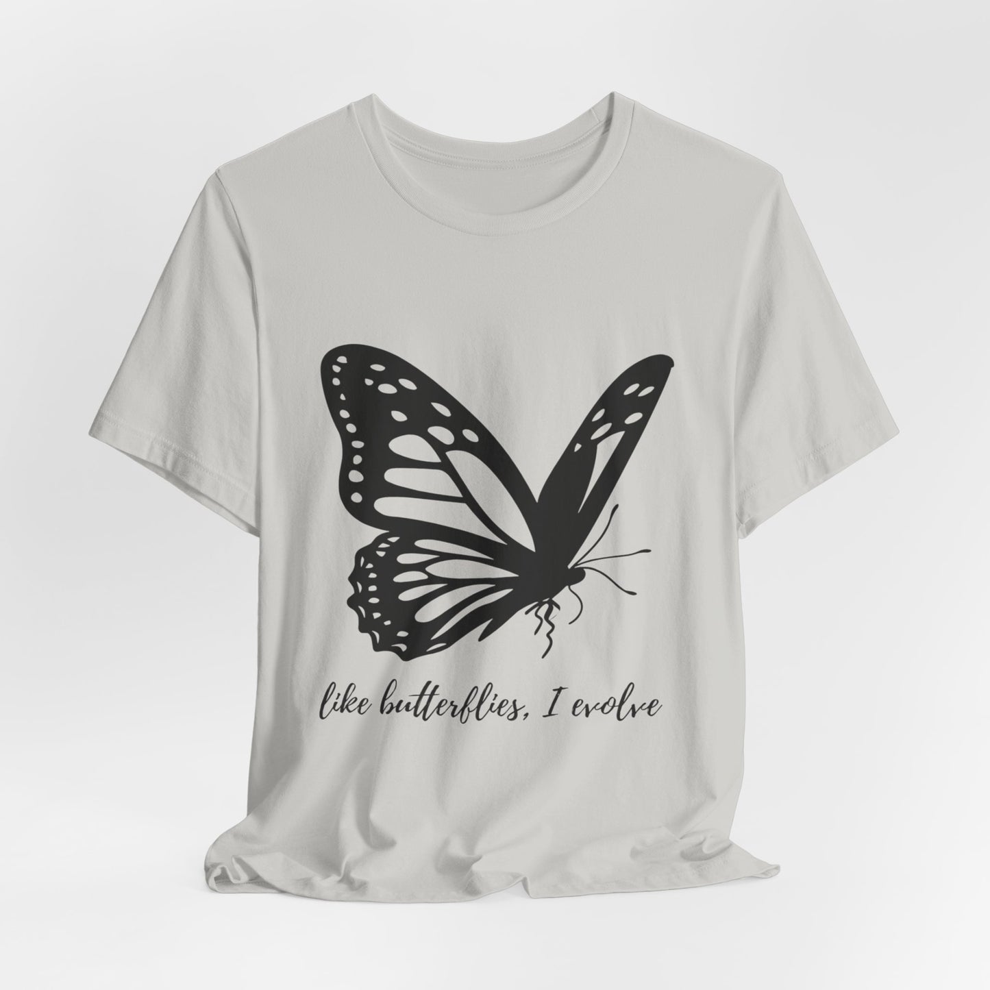 Butterfly Evolution Tee | Unisex Short Sleeve Shirt, Inspirational T-Shirt, Gift for Nature Lovers, Self-Discovery Apparel, Casual Wear