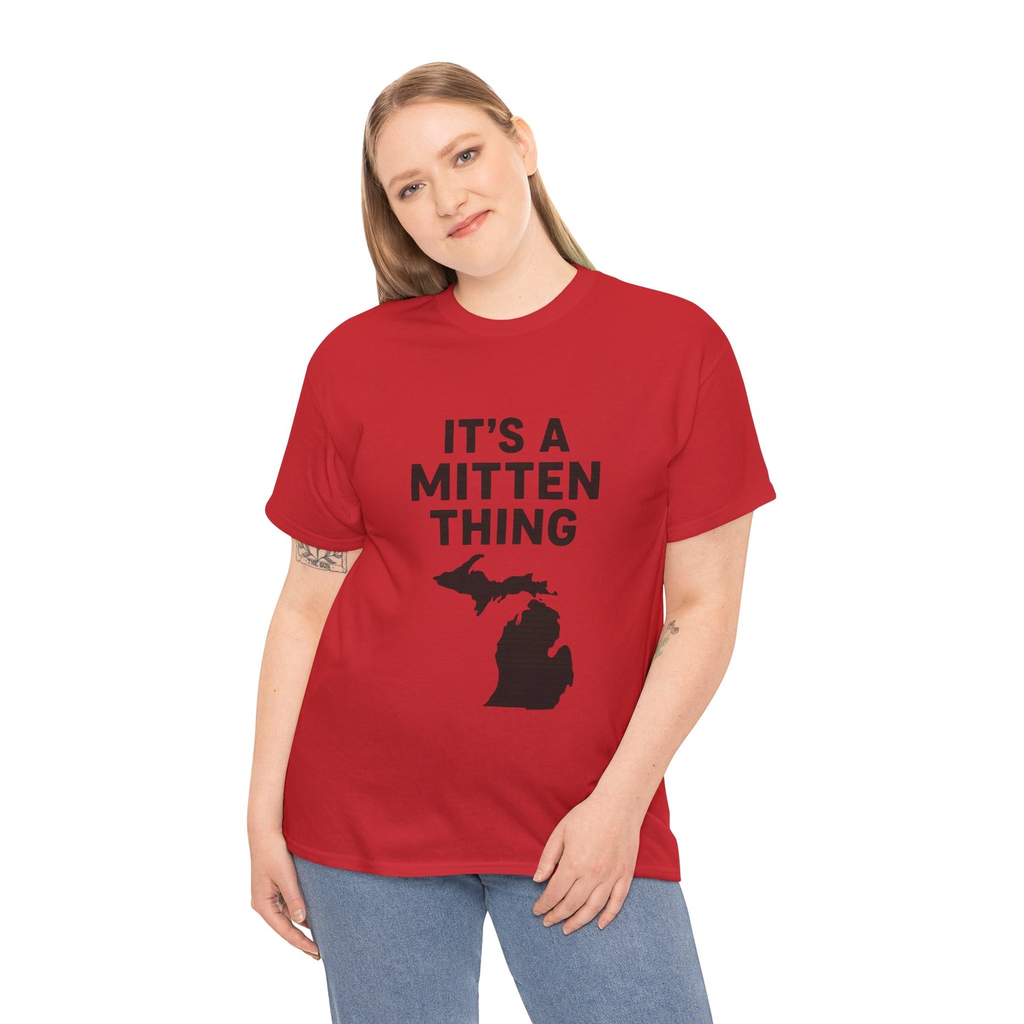It's a Mitten Thing Tee | Michigan Pride Shirt, Unisex Heavy Cotton T-Shirt, Gift for Michiganders, Casual Wear, State Pride Apparel