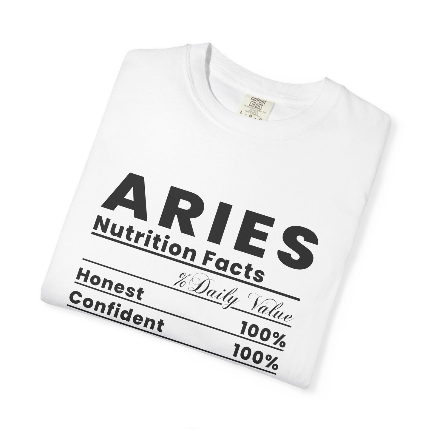 Aries Nutrition Facts T-Shirt for Astrology Lovers, Unisex Tee, Horoscope Gift, Zodiac Apparel, Astrology Birthday Gift