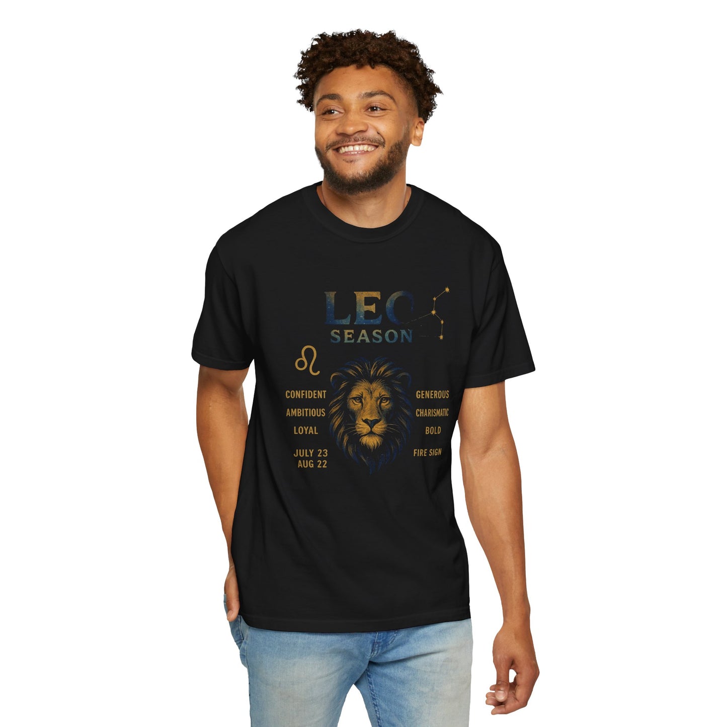 Leo Season Garment-Dyed T-shirt, Astrological Tee, Leo Zodiac Shirt, Astrology Apparel, Horoscope Top, Birthday Gift