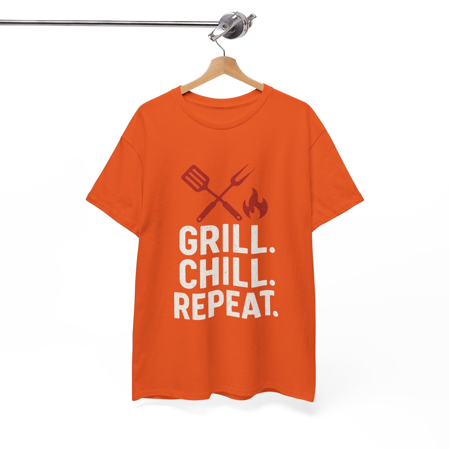 Grill Chill Repeat Tee | Summer BBQ Shirt, Unisex Cotton T-Shirt, Gift for Grill Lovers, Casual Summer Wear, Cookout Apparel