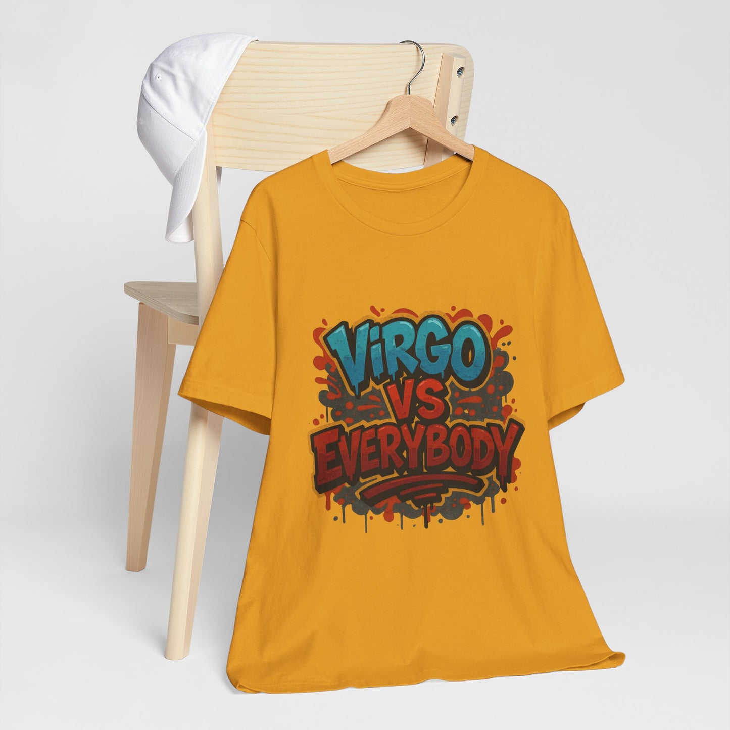 Virgo vs Everybody Graphic Tee, Unisex Zodiac T-Shirt, Astrology Gift, Birthday Apparel, Trendy Casual Wear
