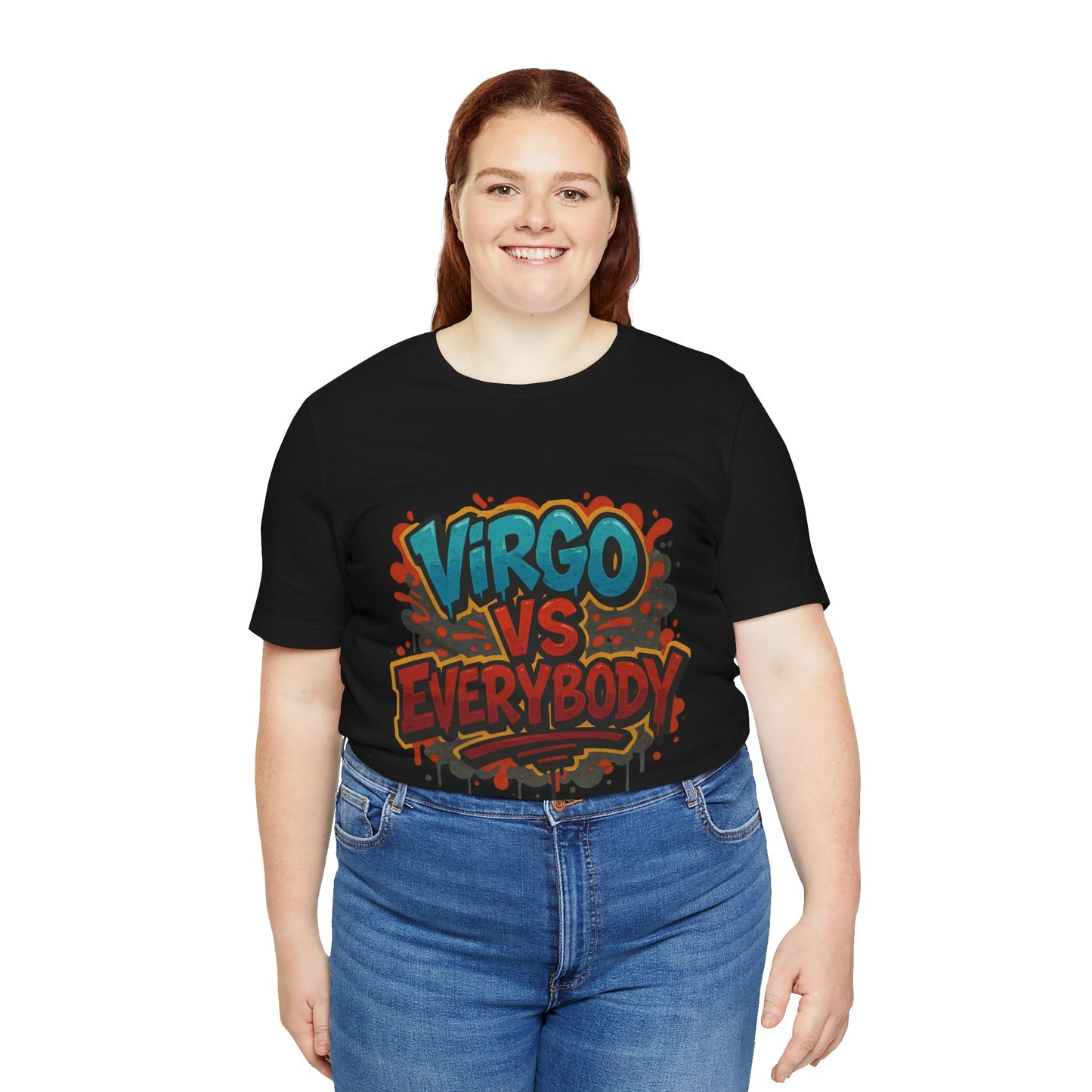 Virgo vs Everybody Graphic Tee, Unisex Zodiac T-Shirt, Astrology Gift, Birthday Apparel, Trendy Casual Wear