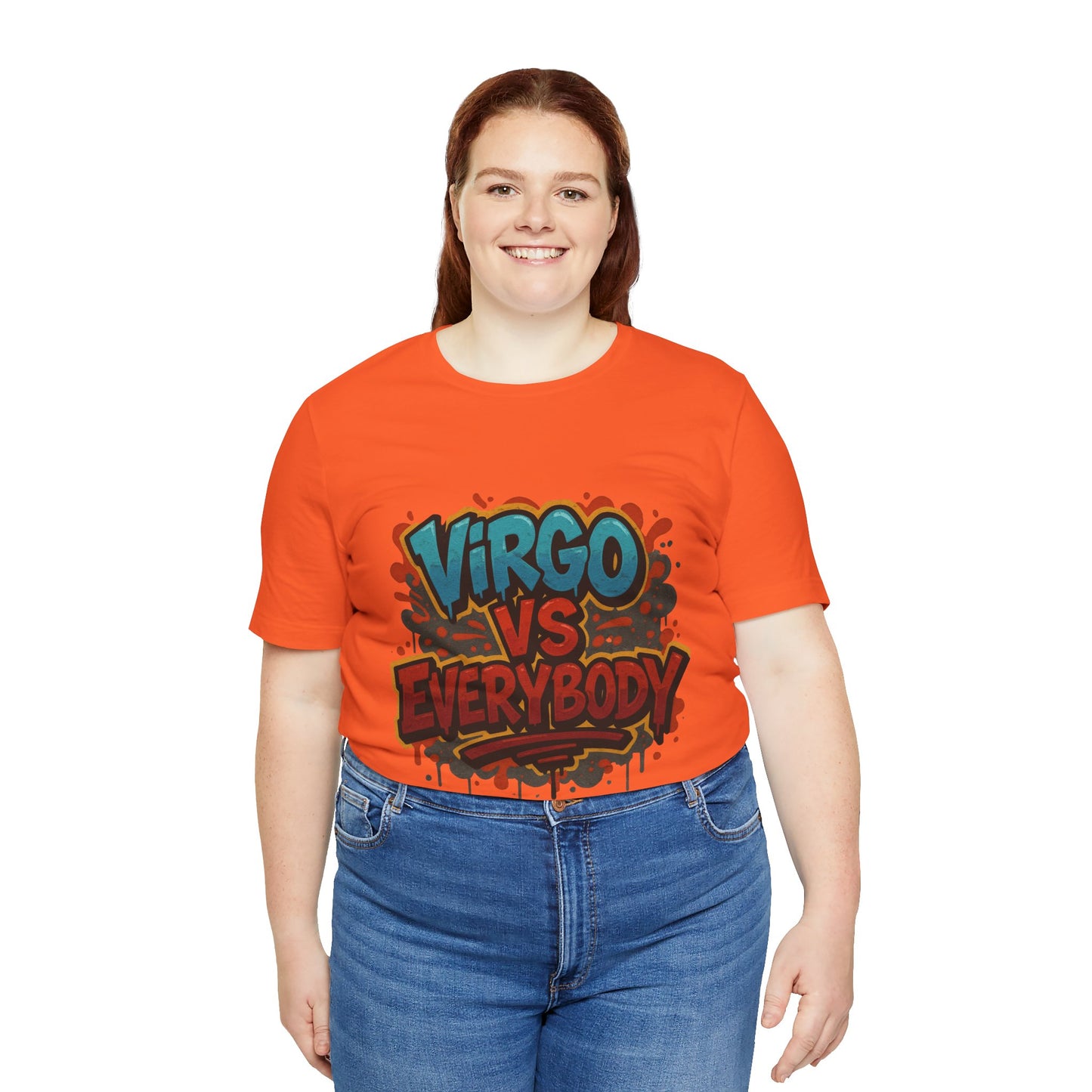 Virgo vs Everybody Graphic Tee, Unisex Zodiac T-Shirt, Astrology Gift, Birthday Apparel, Trendy Casual Wear