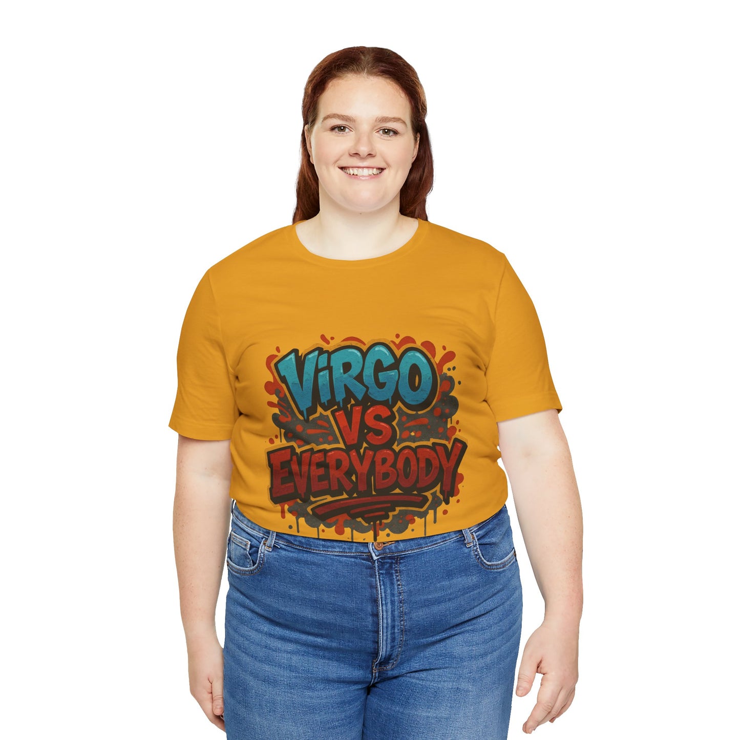 Virgo vs Everybody Graphic Tee, Unisex Zodiac T-Shirt, Astrology Gift, Birthday Apparel, Trendy Casual Wear