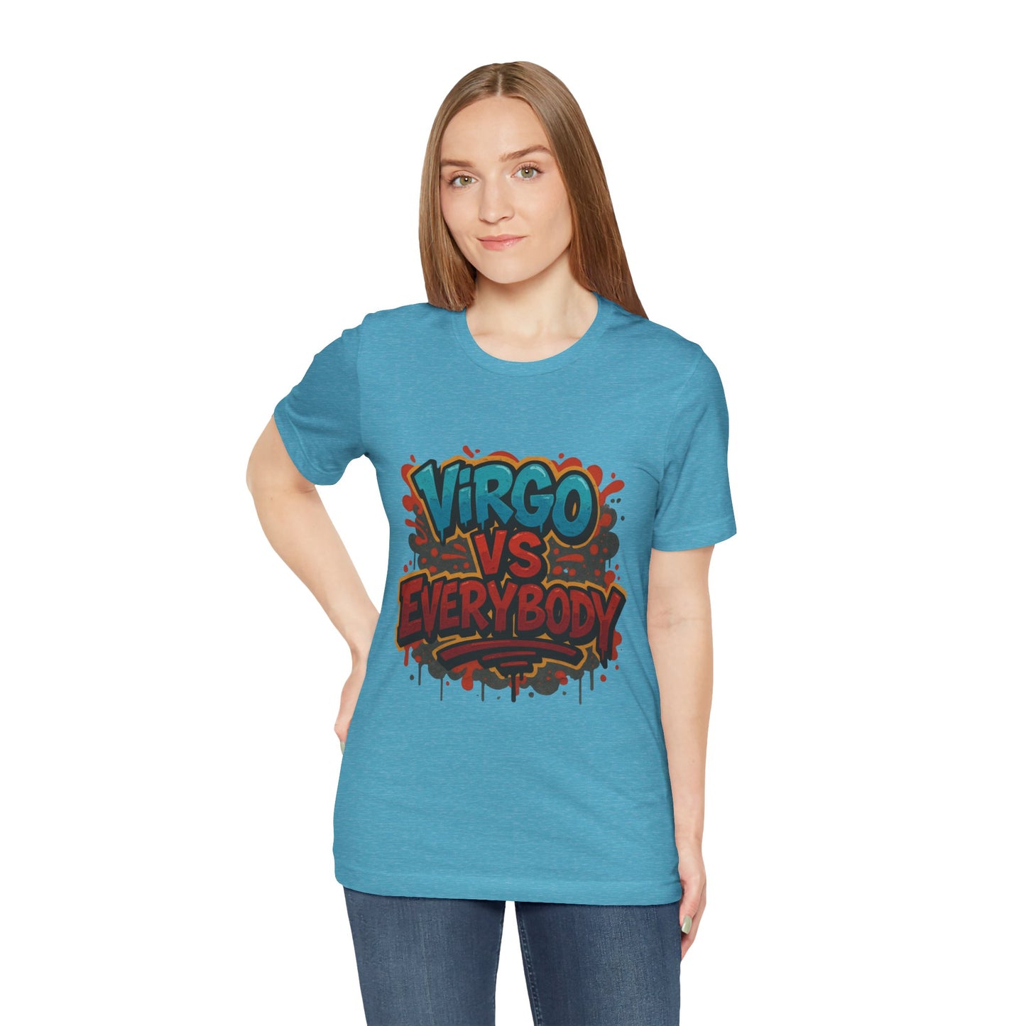 Virgo vs Everybody Graphic Tee, Unisex Zodiac T-Shirt, Astrology Gift, Birthday Apparel, Trendy Casual Wear