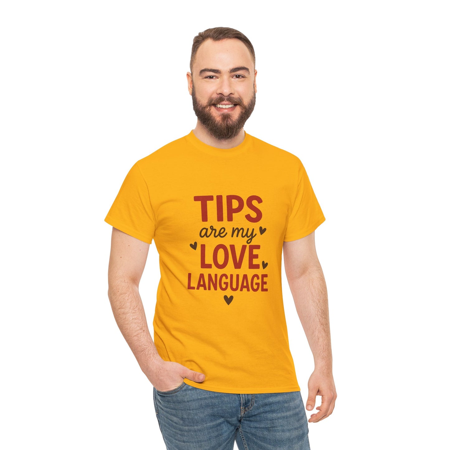 Tips Are My Love Language Tee, Fun Graphic Tee, Unisex Cotton T-Shirt, Gift for Waitstaff, Love Language Apparel