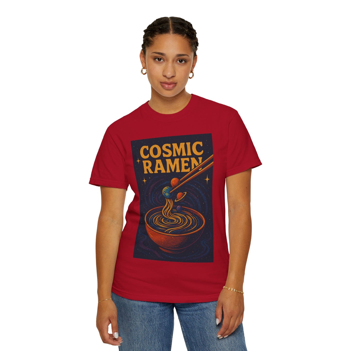 Cosmic Ramen T-Shirt, Unisex Graphic Tee for Food Lovers, Perfect Gift for Foodies, Casual Wear for Ramen Lovers