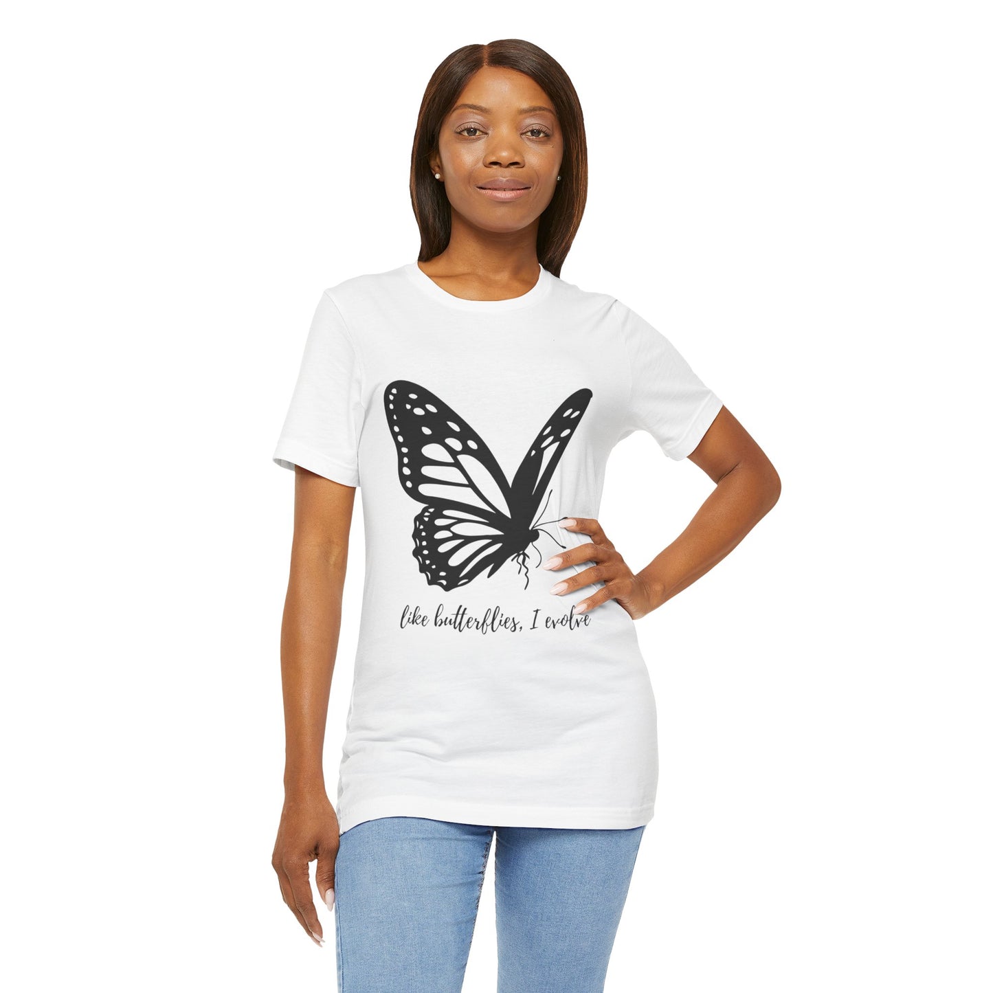 Butterfly Evolution Tee | Unisex Short Sleeve Shirt, Inspirational T-Shirt, Gift for Nature Lovers, Self-Discovery Apparel, Casual Wear