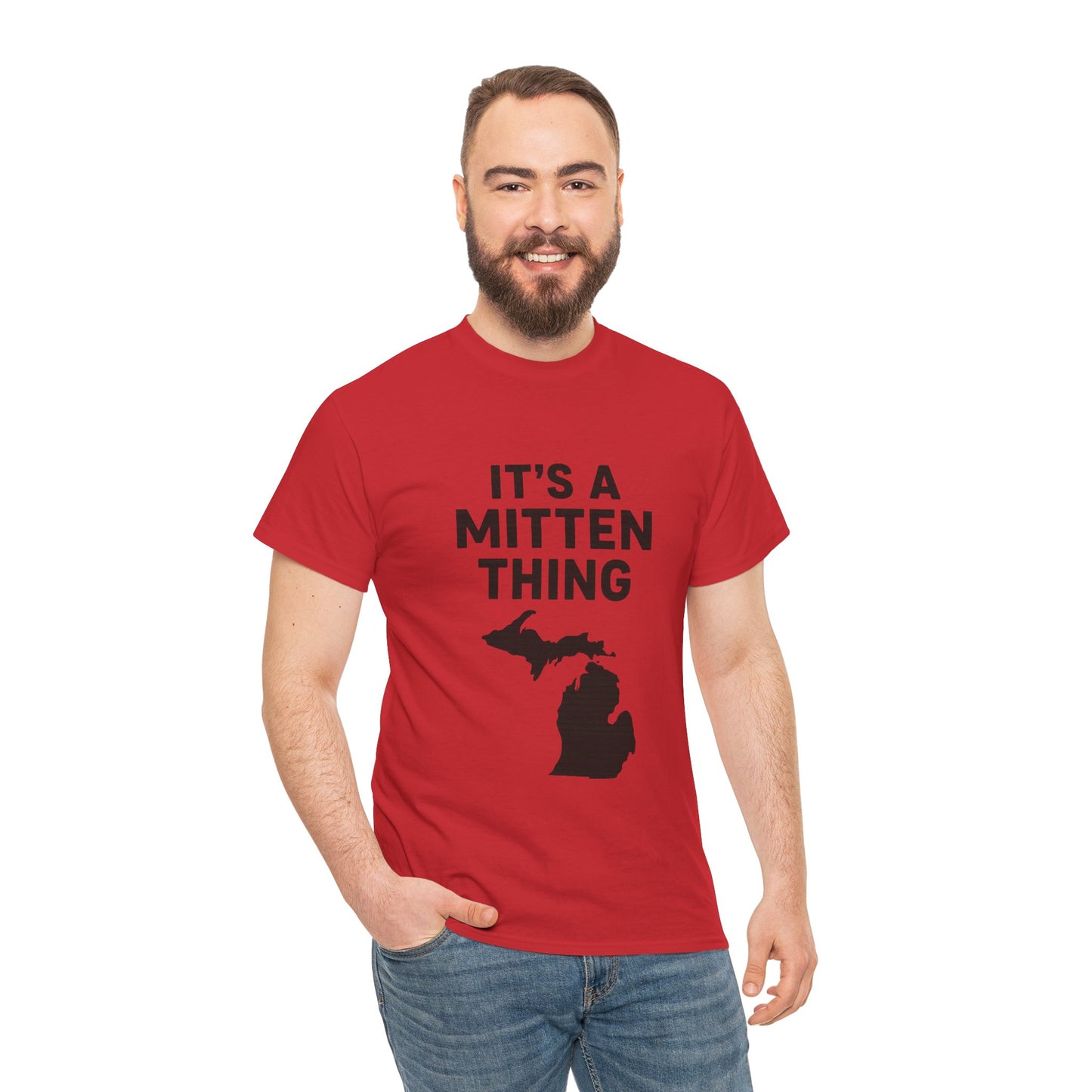 It's a Mitten Thing Tee | Michigan Pride Shirt, Unisex Heavy Cotton T-Shirt, Gift for Michiganders, Casual Wear, State Pride Apparel