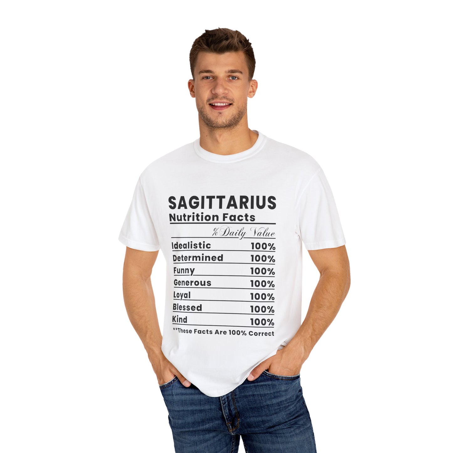 Sagittarius Nutrition Facts T-Shirt, Astrology Tee, Unisex Graphic Shirt, Zodiac Apparel, Gift for Sagittarius, Birthday T-Shirt