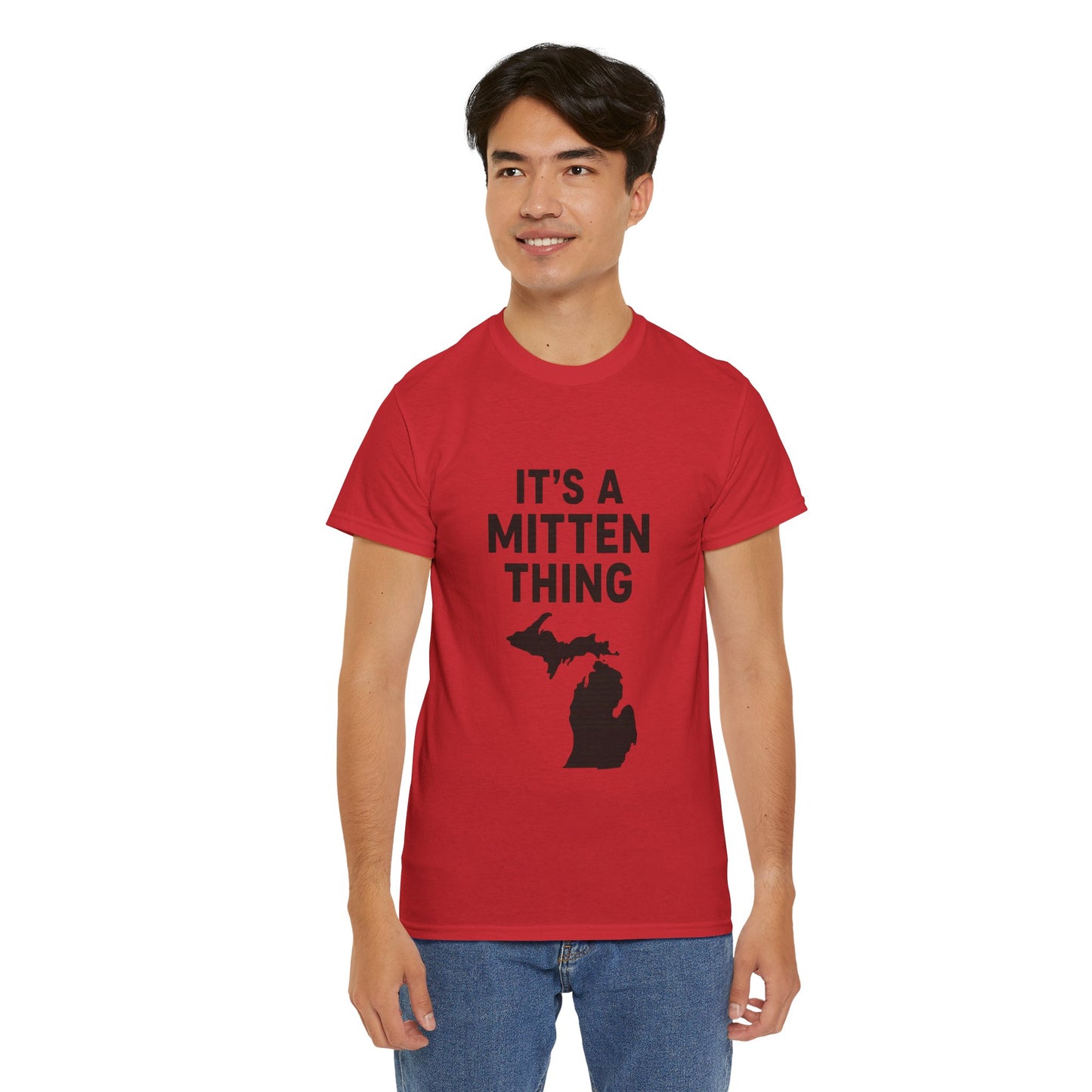 It's a Mitten Thing Tee | Michigan Pride Shirt, Unisex Heavy Cotton T-Shirt, Gift for Michiganders, Casual Wear, State Pride Apparel