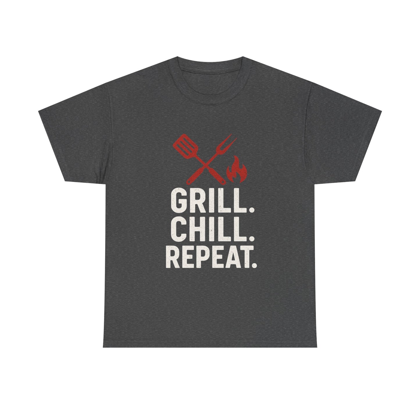 Grill Chill Repeat Tee | Summer BBQ Shirt, Unisex Cotton T-Shirt, Gift for Grill Lovers, Casual Summer Wear, Cookout Apparel