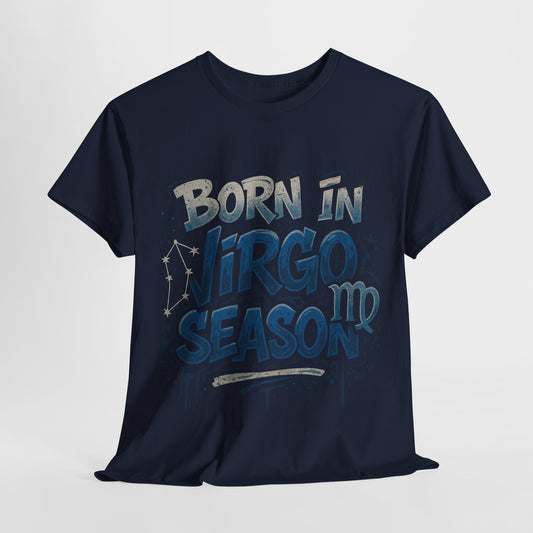 Virgo Season Unisex Heavy Cotton Tee - Astrology T-Shirt for Birthday Celebrations, Zodiac Lovers, Casual Wear, Gifts for Her, Gifts for Him
