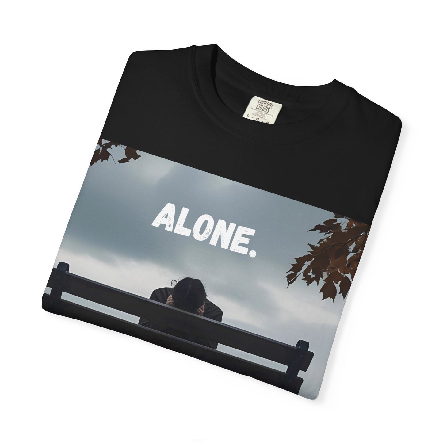 Emotional Unisex T-Shirt - 'ALONE.' Graphic Tee, Casual Wear, Gift for Reflection, Mental Health Awareness, Comfort Clothing