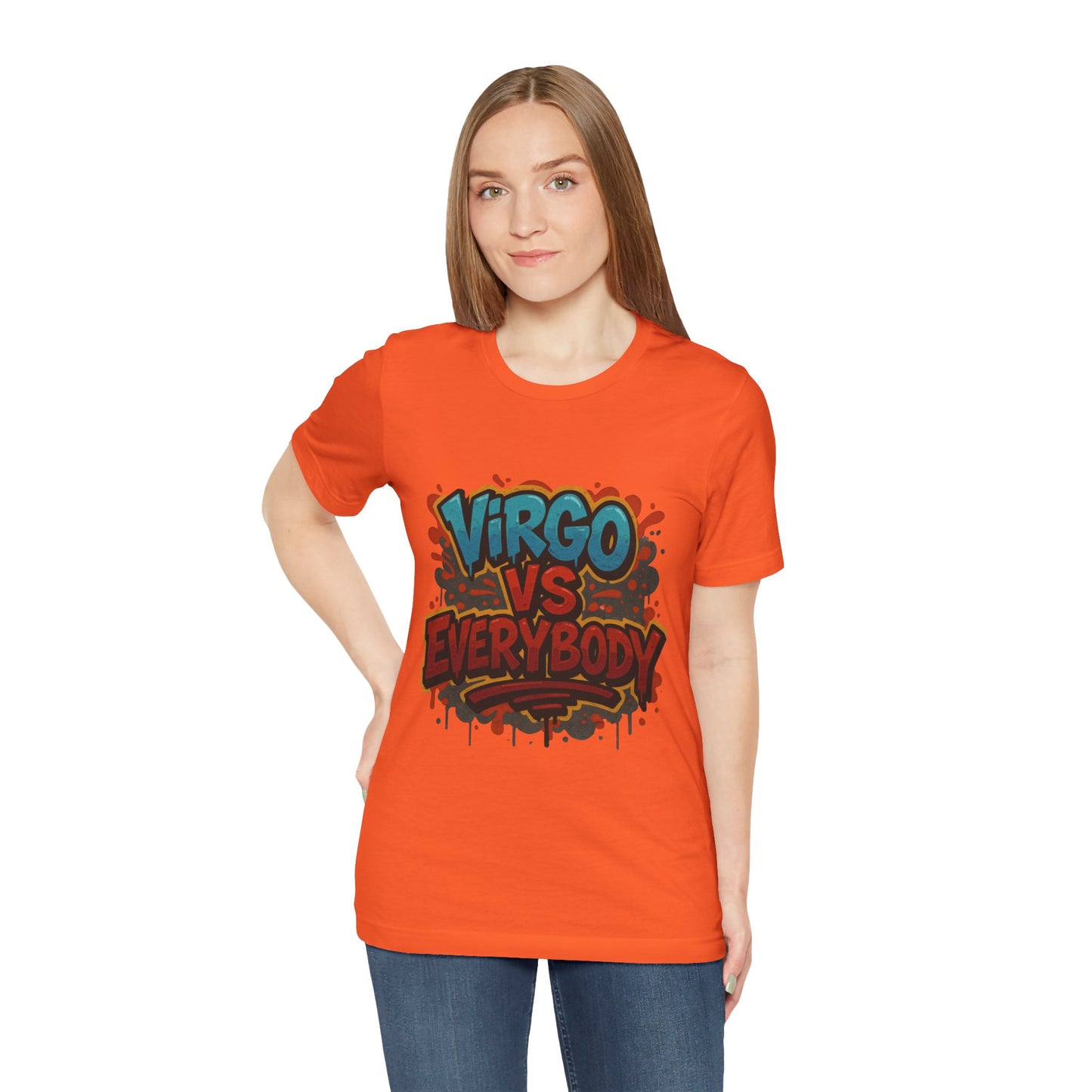 Virgo vs Everybody Graphic Tee, Unisex Zodiac T-Shirt, Astrology Gift, Birthday Apparel, Trendy Casual Wear