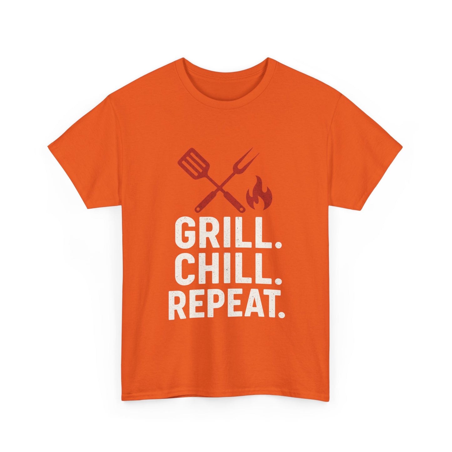 Grill Chill Repeat Tee | Summer BBQ Shirt, Unisex Cotton T-Shirt, Gift for Grill Lovers, Casual Summer Wear, Cookout Apparel