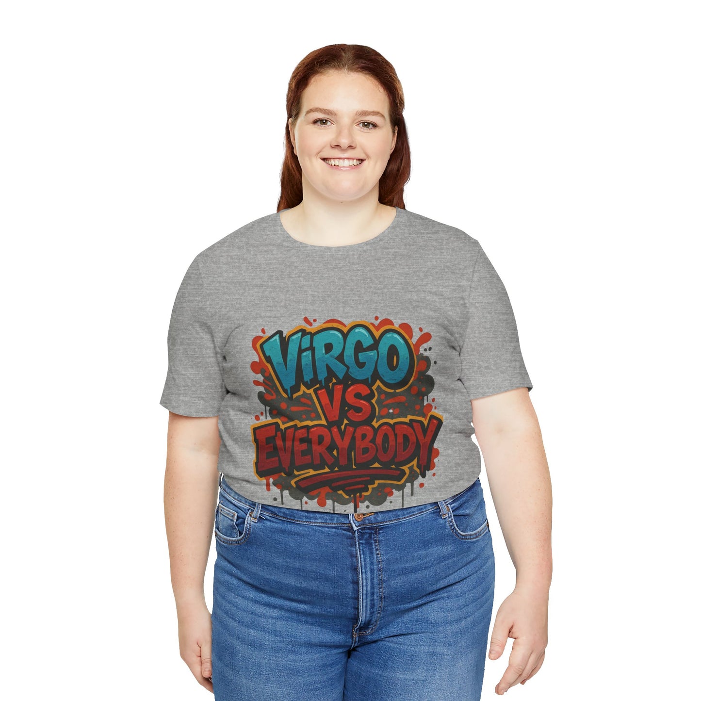Virgo vs Everybody Graphic Tee, Unisex Zodiac T-Shirt, Astrology Gift, Birthday Apparel, Trendy Casual Wear