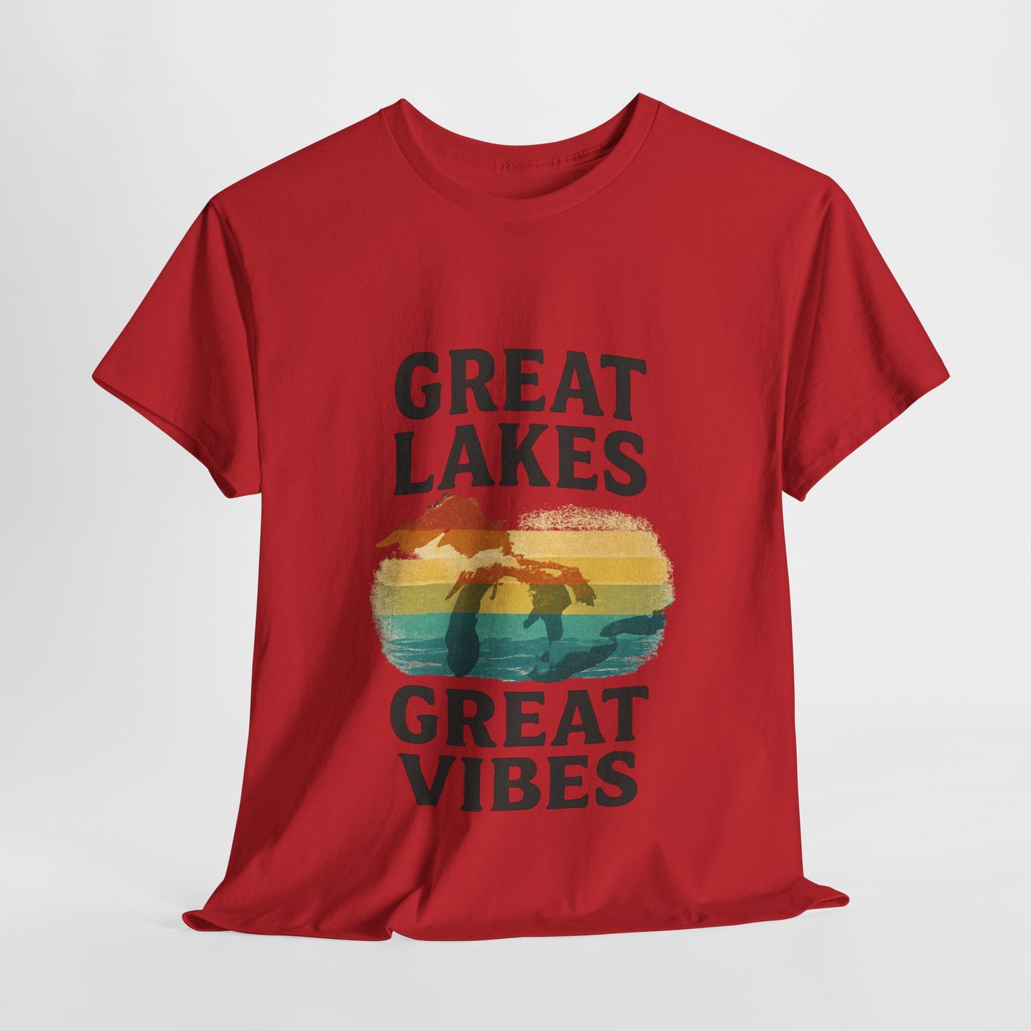 Great Lakes Great Vibes Tee, Unisex Cotton T-Shirt, Summer Wardrobe Essential, Gift for Lake Lovers, Casual Outdoor Wear