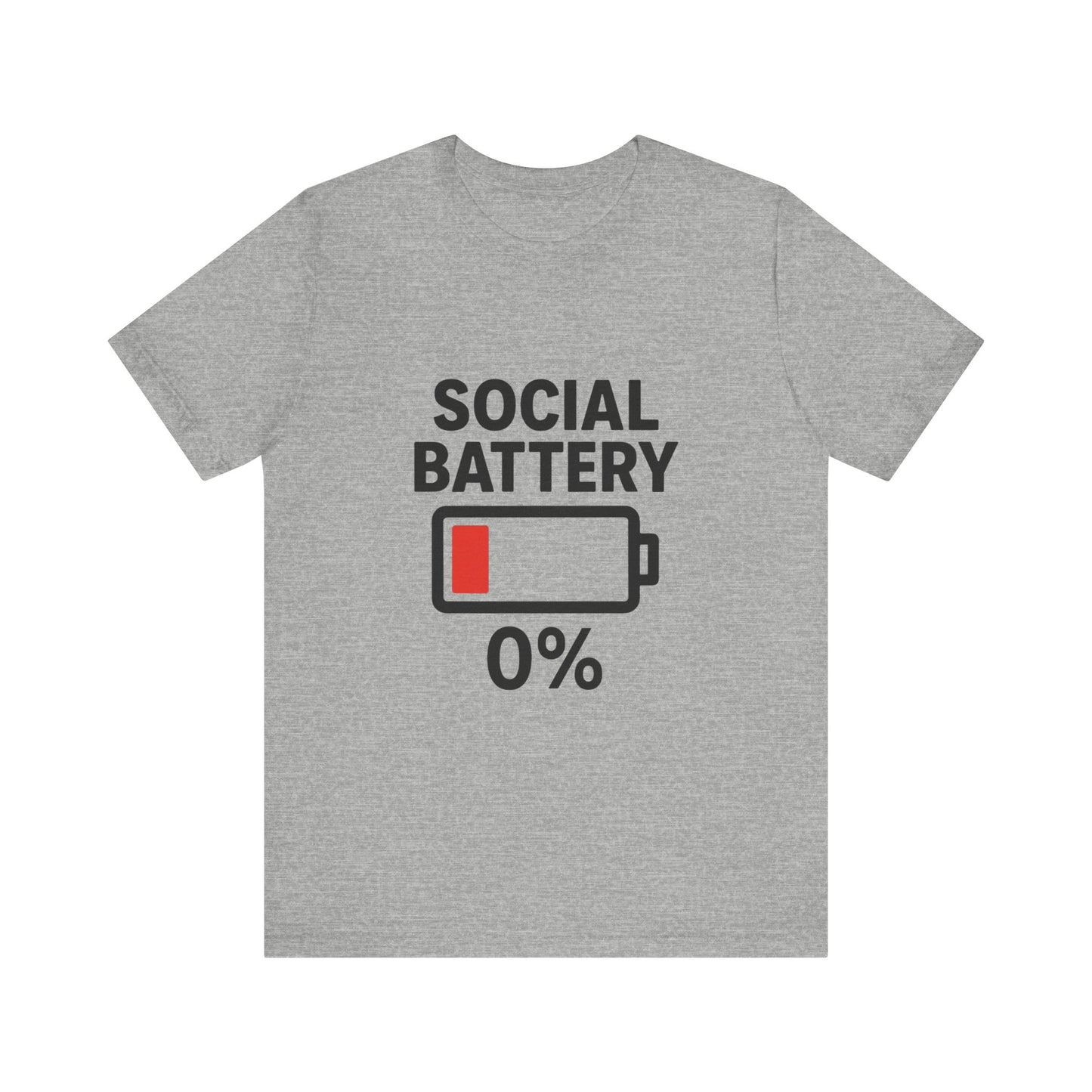 Social Battery Unisex Tee, Funny T-Shirt, Quirky Gift, Introvert Humor, Casual Wear, Relaxing Vibes