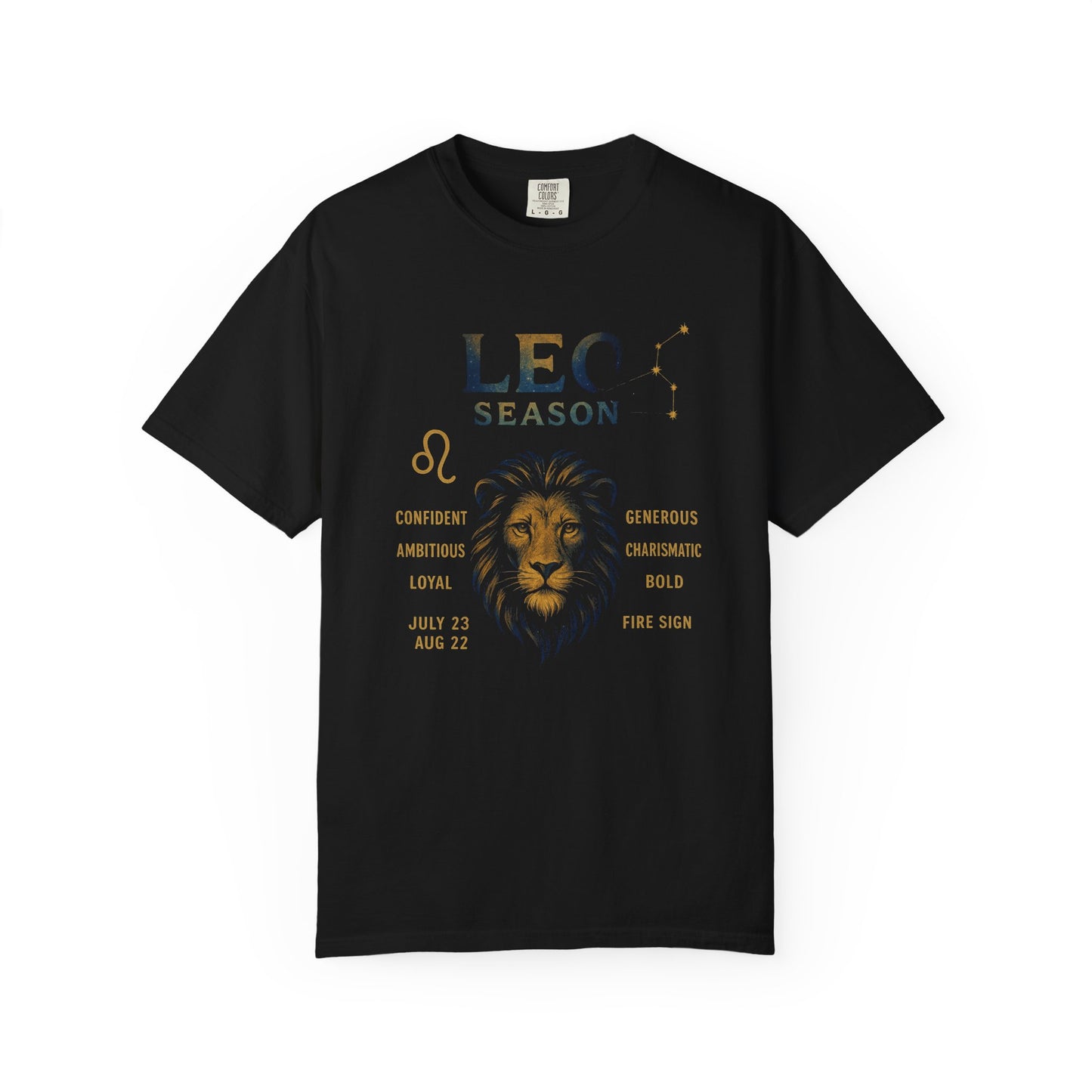 Leo Season Garment-Dyed T-shirt, Astrological Tee, Leo Zodiac Shirt, Astrology Apparel, Horoscope Top, Birthday Gift