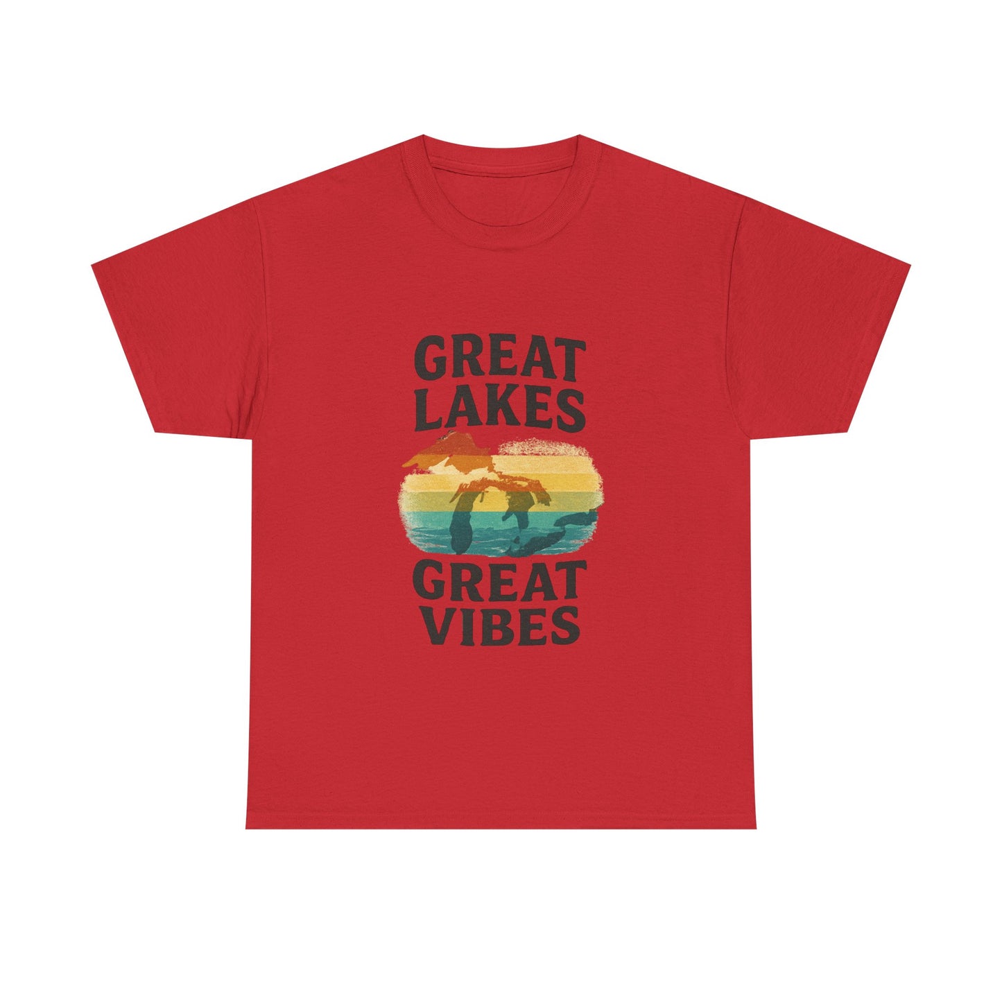 Great Lakes Great Vibes Tee, Unisex Cotton T-Shirt, Summer Wardrobe Essential, Gift for Lake Lovers, Casual Outdoor Wear