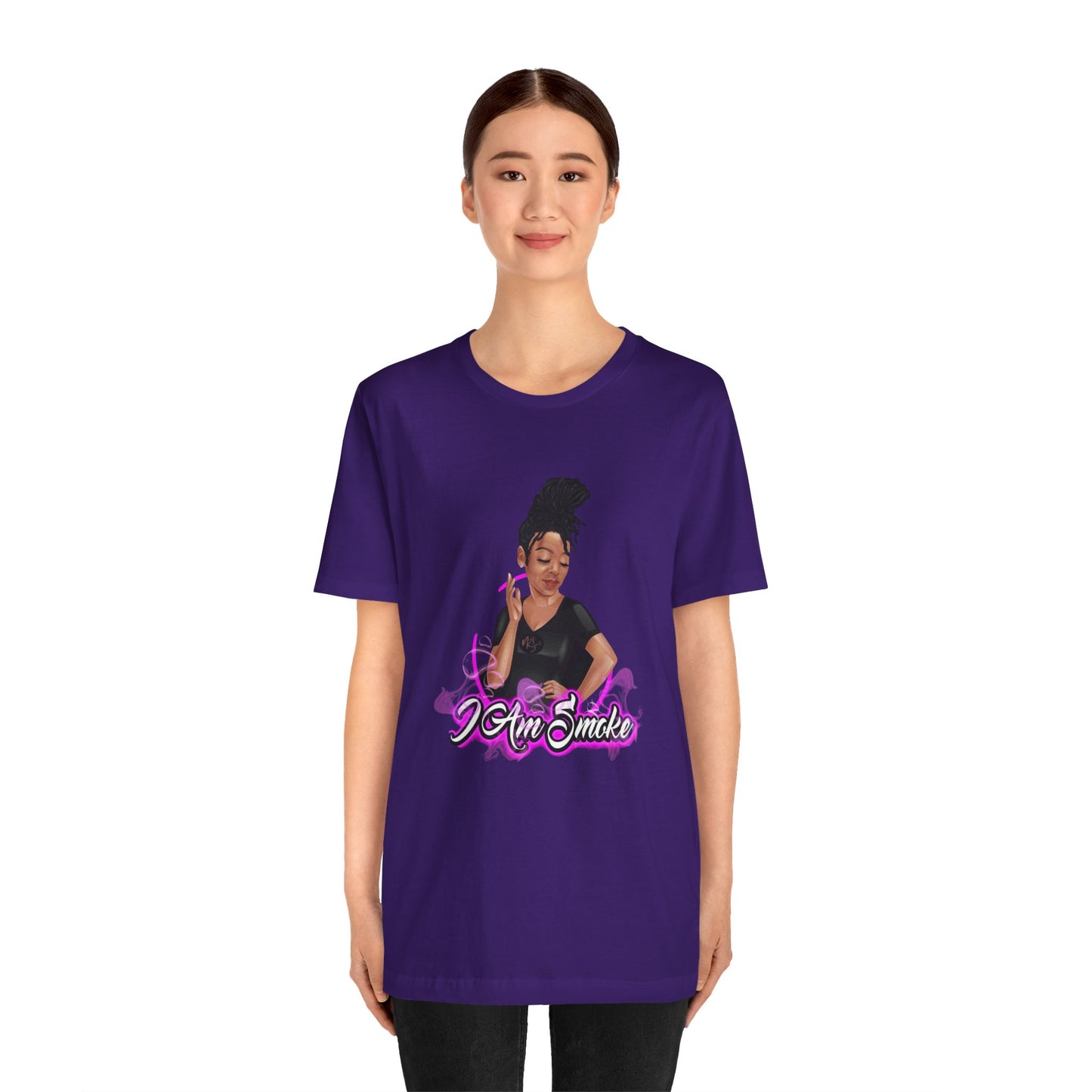 "I Am Smoke" Unisex Jersey Short Sleeve Tee, Fun Graphic T-shirt for Smokers, Casual Wear, Gifts for Friends, Streetwear Style