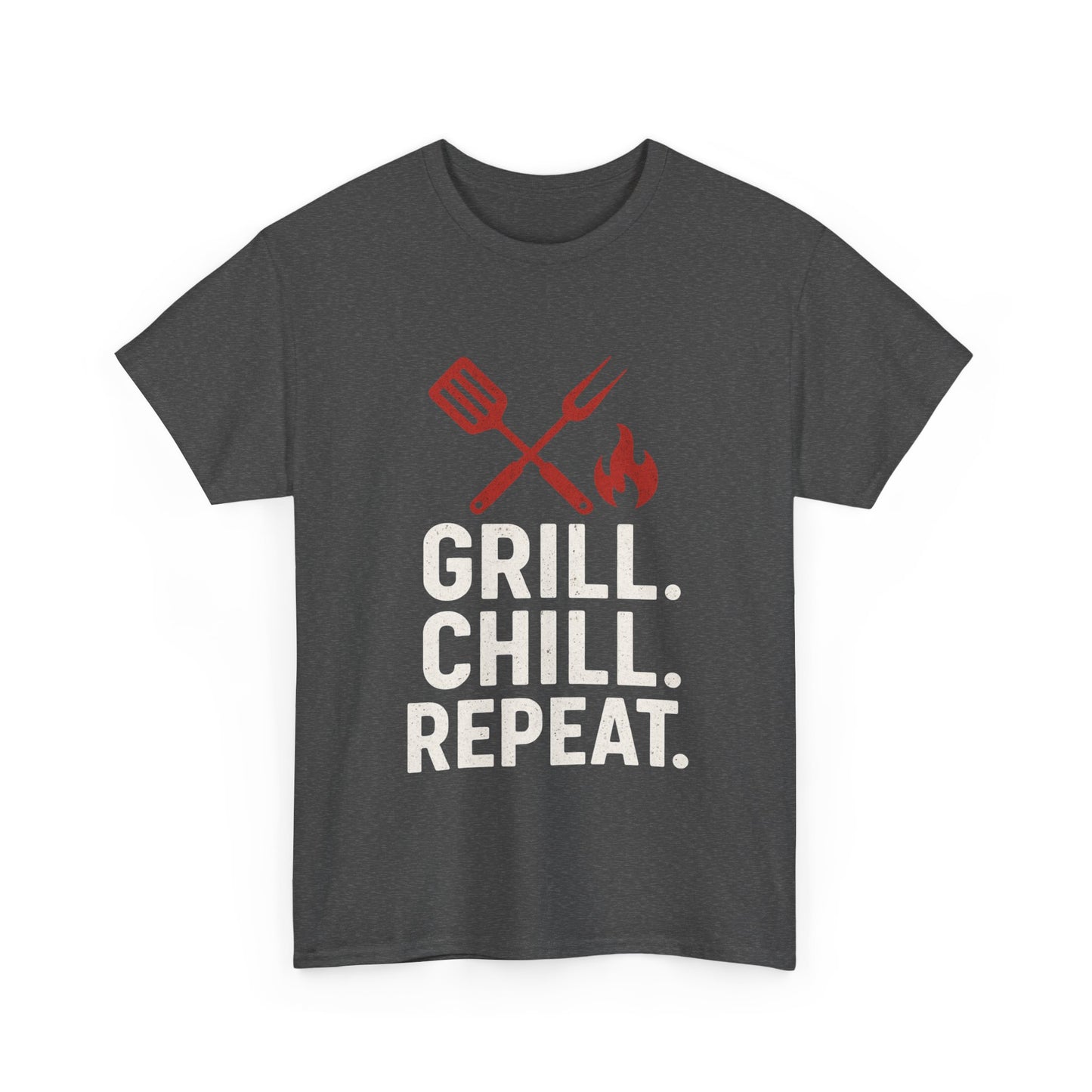 Grill Chill Repeat Tee | Summer BBQ Shirt, Unisex Cotton T-Shirt, Gift for Grill Lovers, Casual Summer Wear, Cookout Apparel