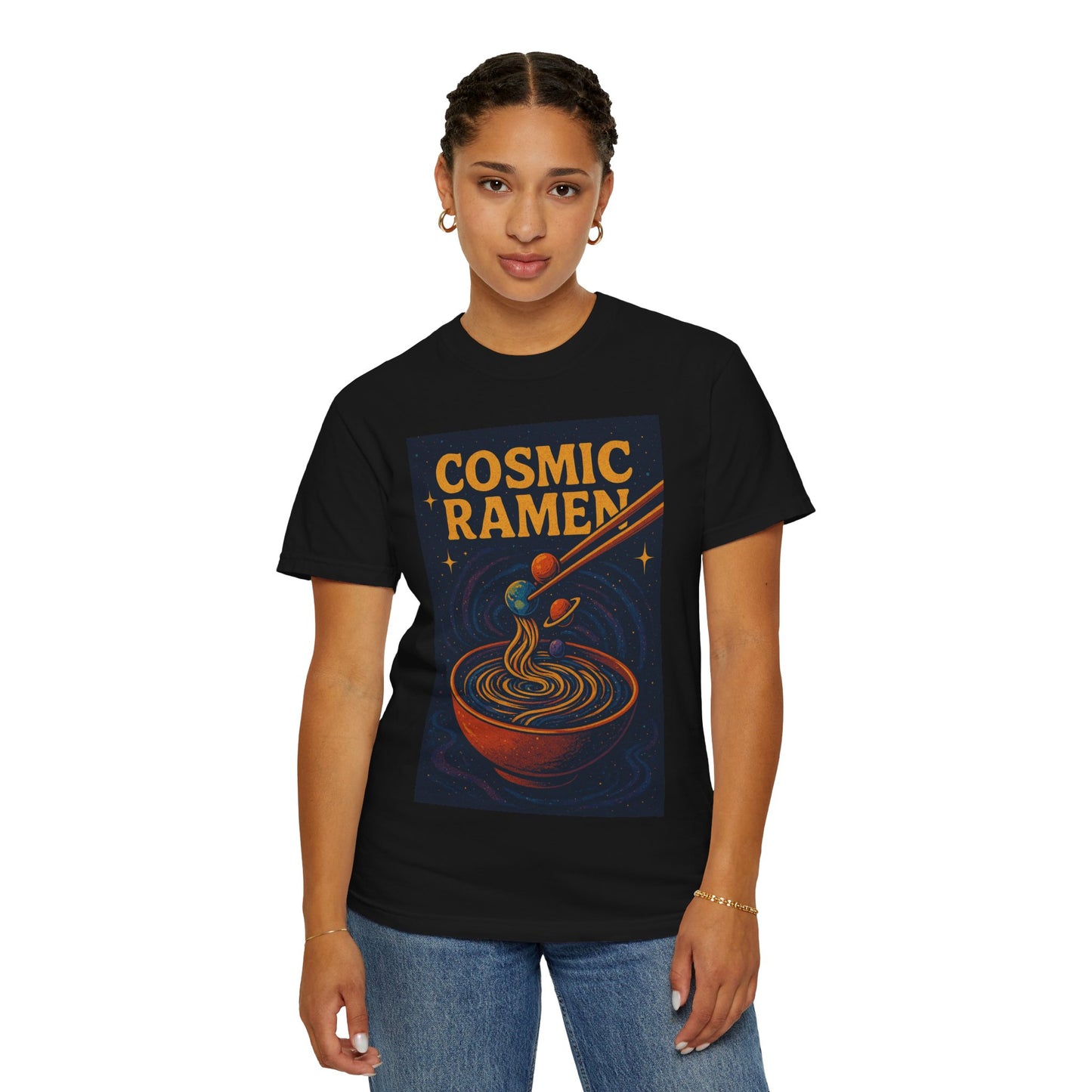 Cosmic Ramen T-Shirt, Unisex Graphic Tee for Food Lovers, Perfect Gift for Foodies, Casual Wear for Ramen Lovers