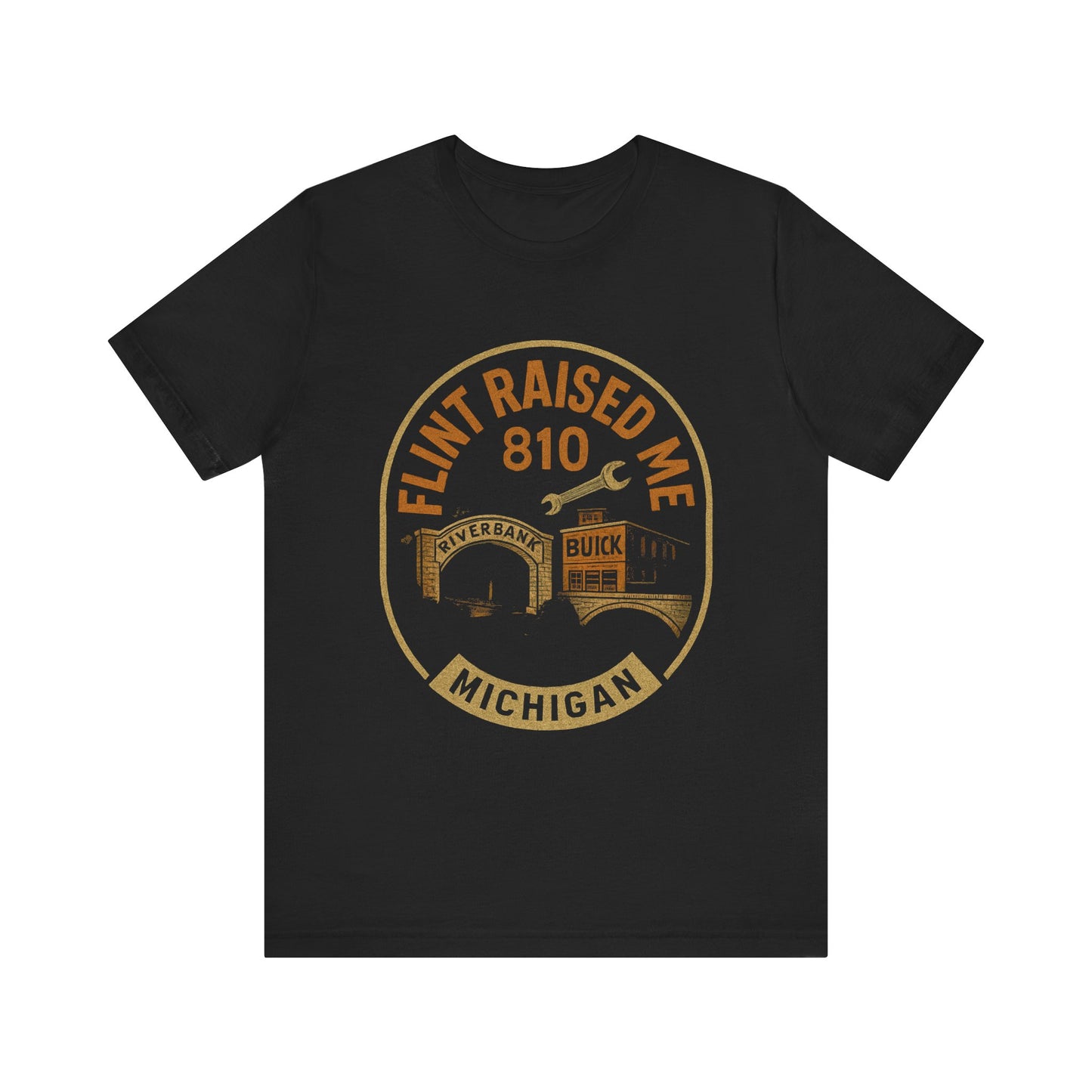 Flint Raised Me Tee - Unisex Jersey Short Sleeve | Michigan Pride Shirt, Gift for Locals, Travel Souvenir, Casual Wear, Heritage Apparel