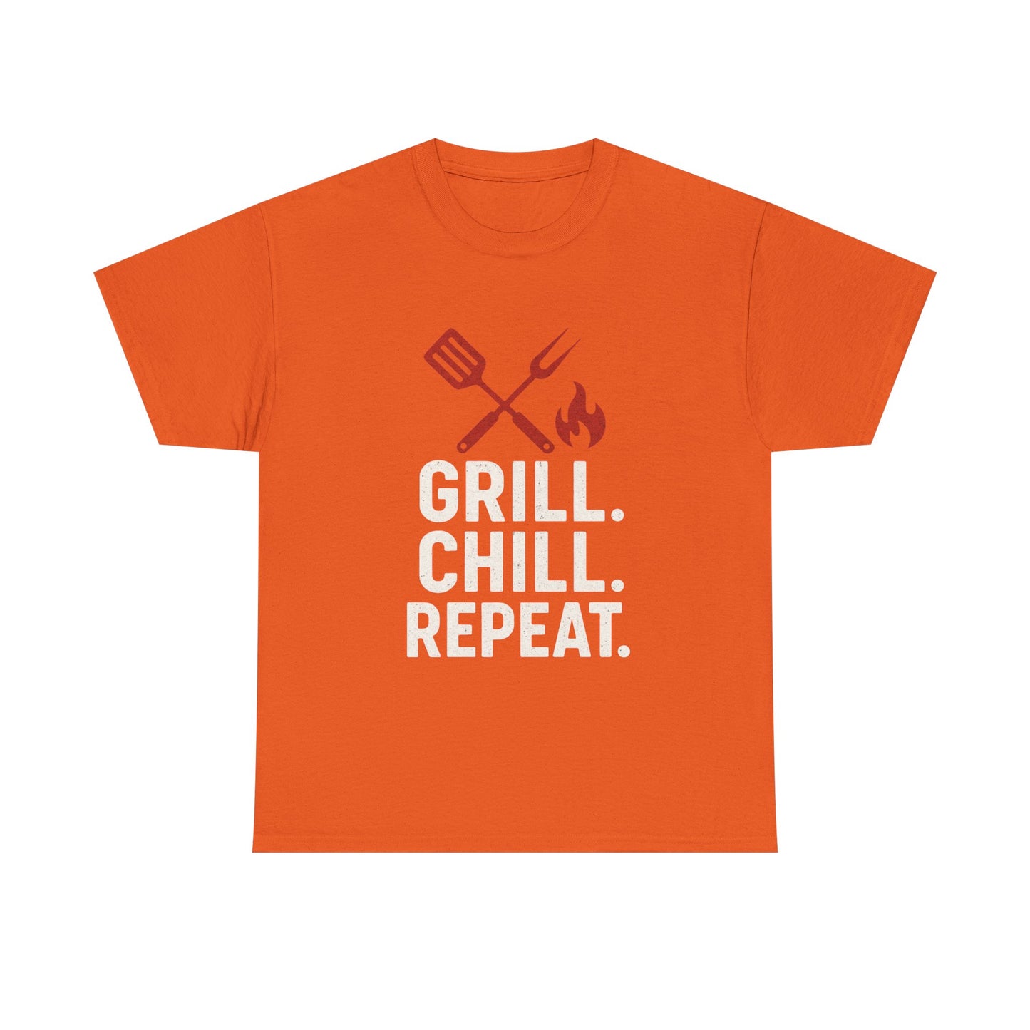 Grill Chill Repeat Tee | Summer BBQ Shirt, Unisex Cotton T-Shirt, Gift for Grill Lovers, Casual Summer Wear, Cookout Apparel