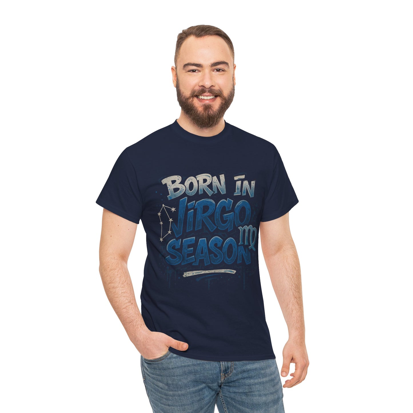 Virgo Season Unisex Heavy Cotton Tee - Astrology T-Shirt for Birthday Celebrations, Zodiac Lovers, Casual Wear, Gifts for Her, Gifts for Him