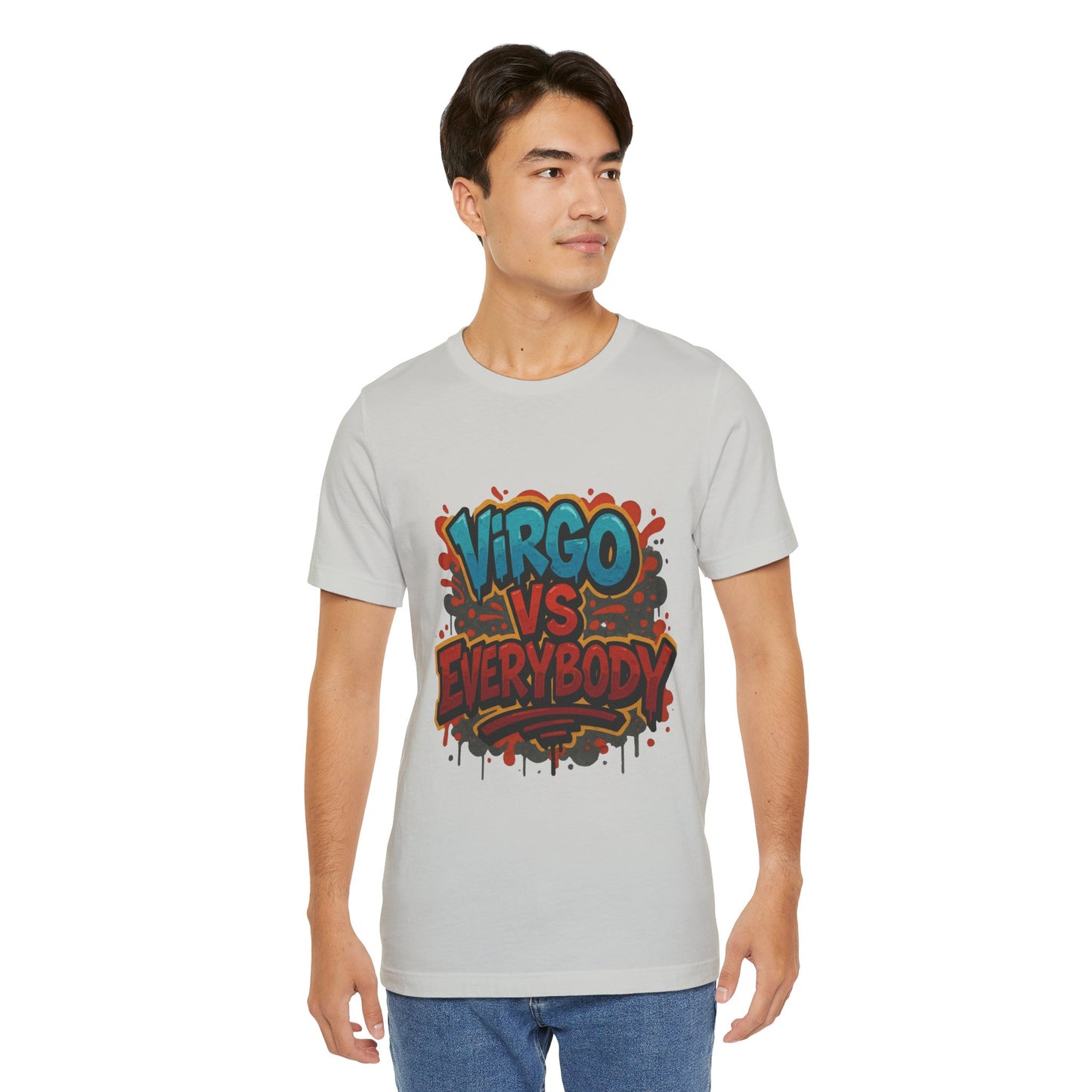 Virgo vs Everybody Graphic Tee, Unisex Zodiac T-Shirt, Astrology Gift, Birthday Apparel, Trendy Casual Wear