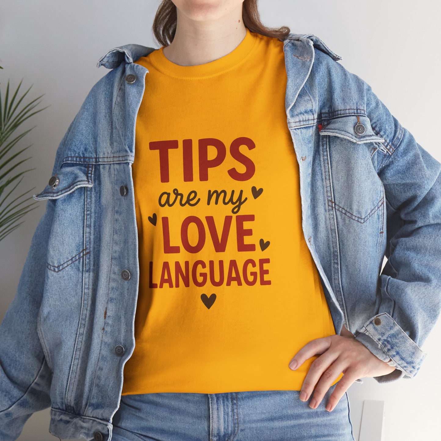 Tips Are My Love Language Tee, Fun Graphic Tee, Unisex Cotton T-Shirt, Gift for Waitstaff, Love Language Apparel