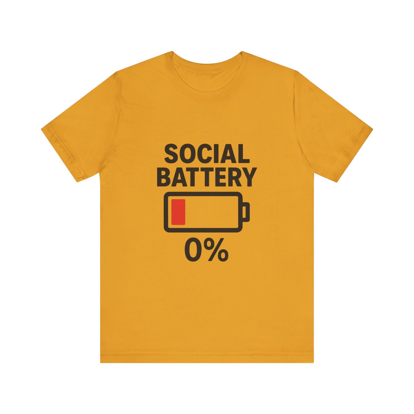 Social Battery Unisex Tee, Funny T-Shirt, Quirky Gift, Introvert Humor, Casual Wear, Relaxing Vibes
