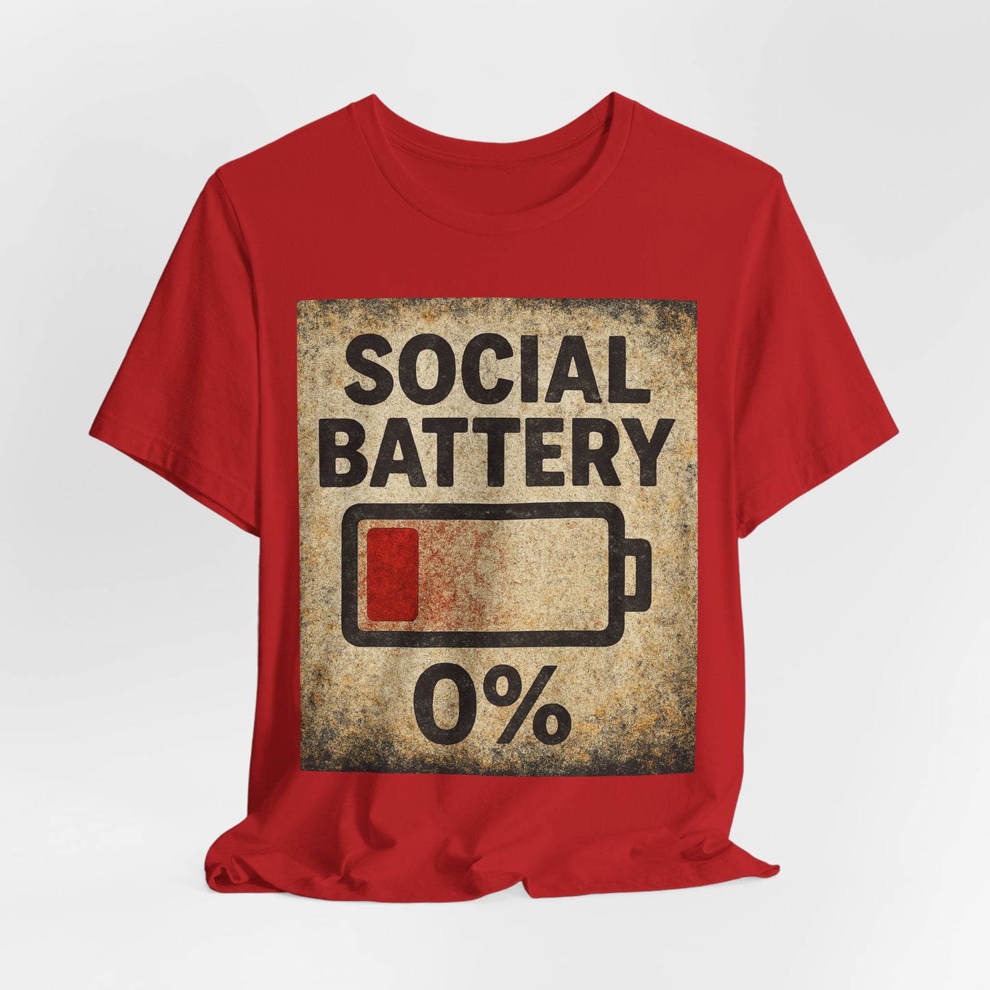 Social Battery Graphic Tee - Perfect for Social Media Lovers, Casual Wear, Gifts for Friends, Humor T-Shirt, Everyday Comfort