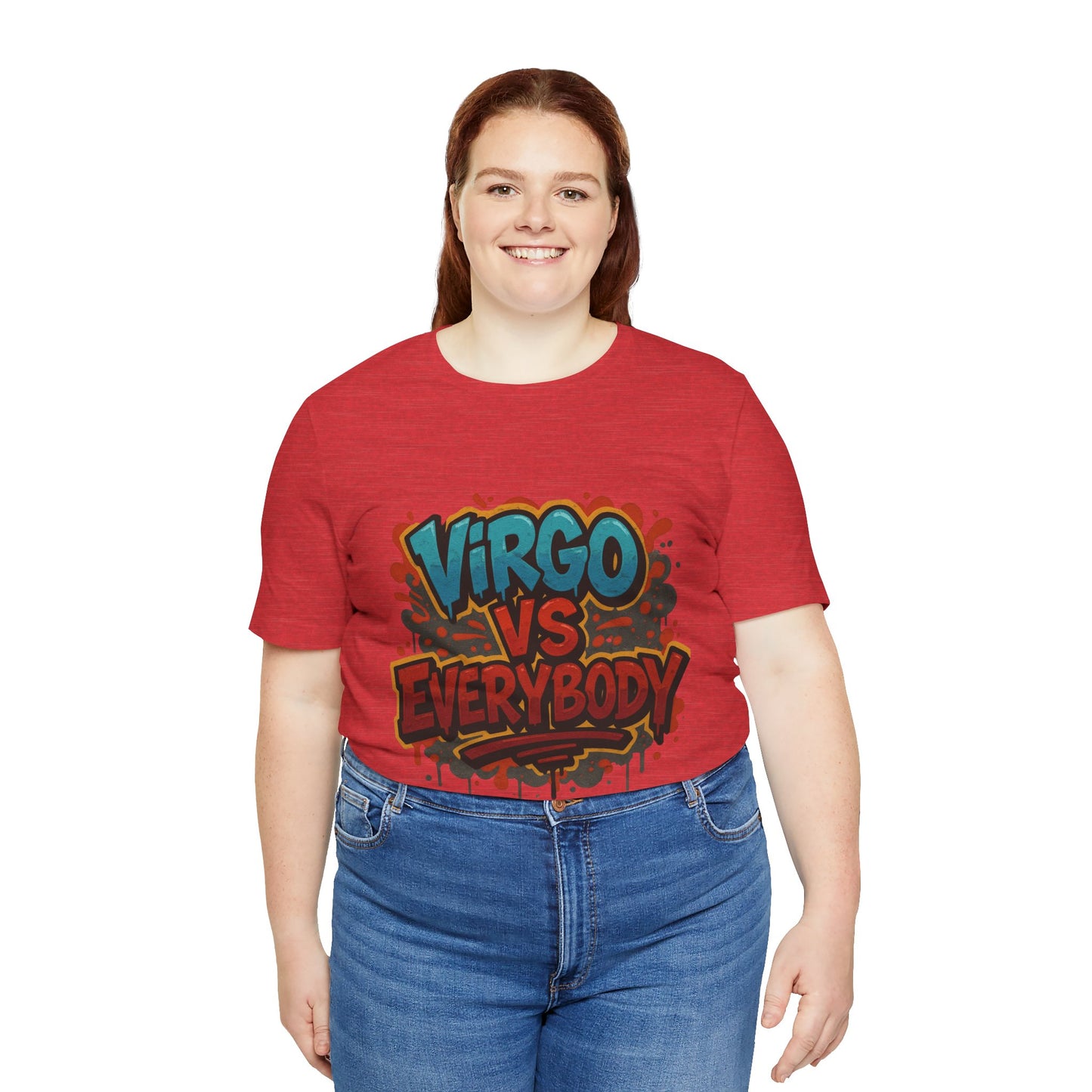 Virgo vs Everybody Graphic Tee, Unisex Zodiac T-Shirt, Astrology Gift, Birthday Apparel, Trendy Casual Wear
