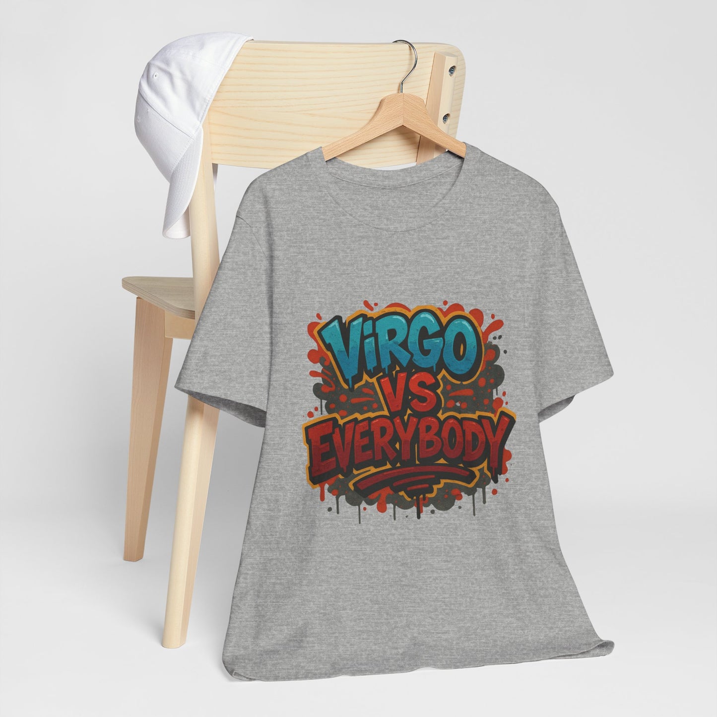 Virgo vs Everybody Graphic Tee, Unisex Zodiac T-Shirt, Astrology Gift, Birthday Apparel, Trendy Casual Wear